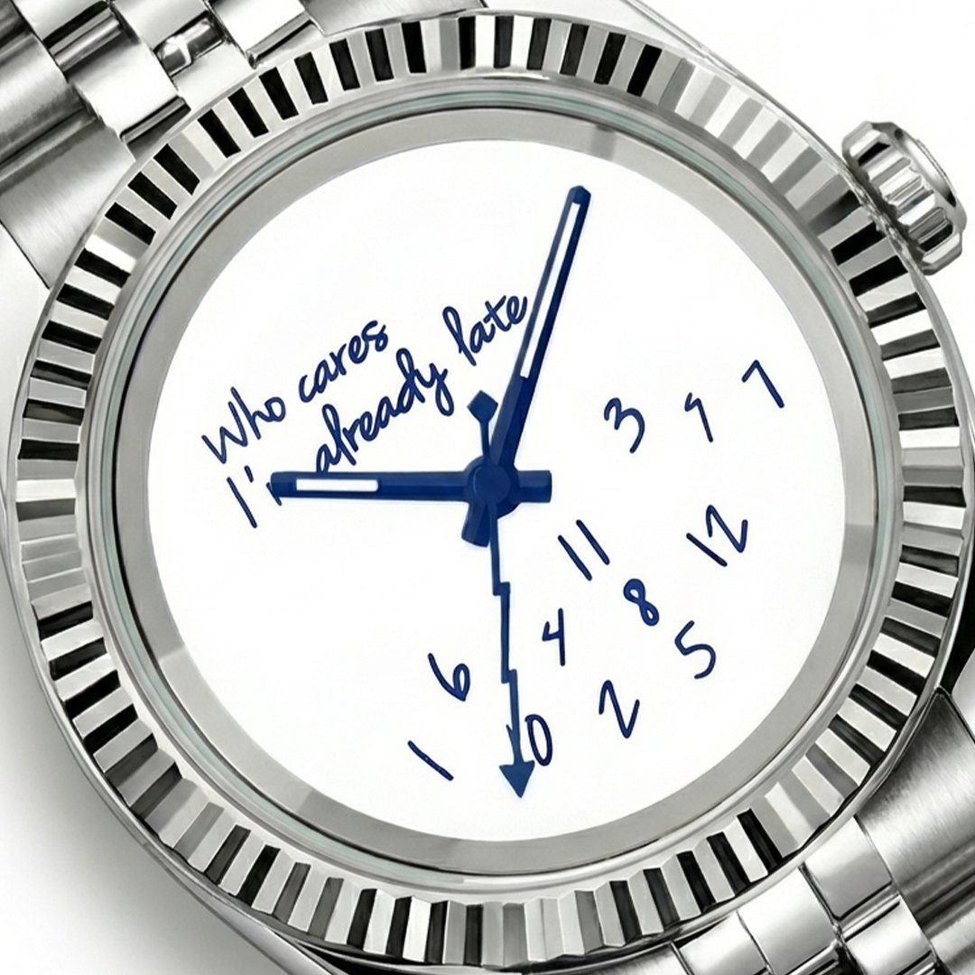 Classic Date – “Who Cares I’m Already Late” Dial