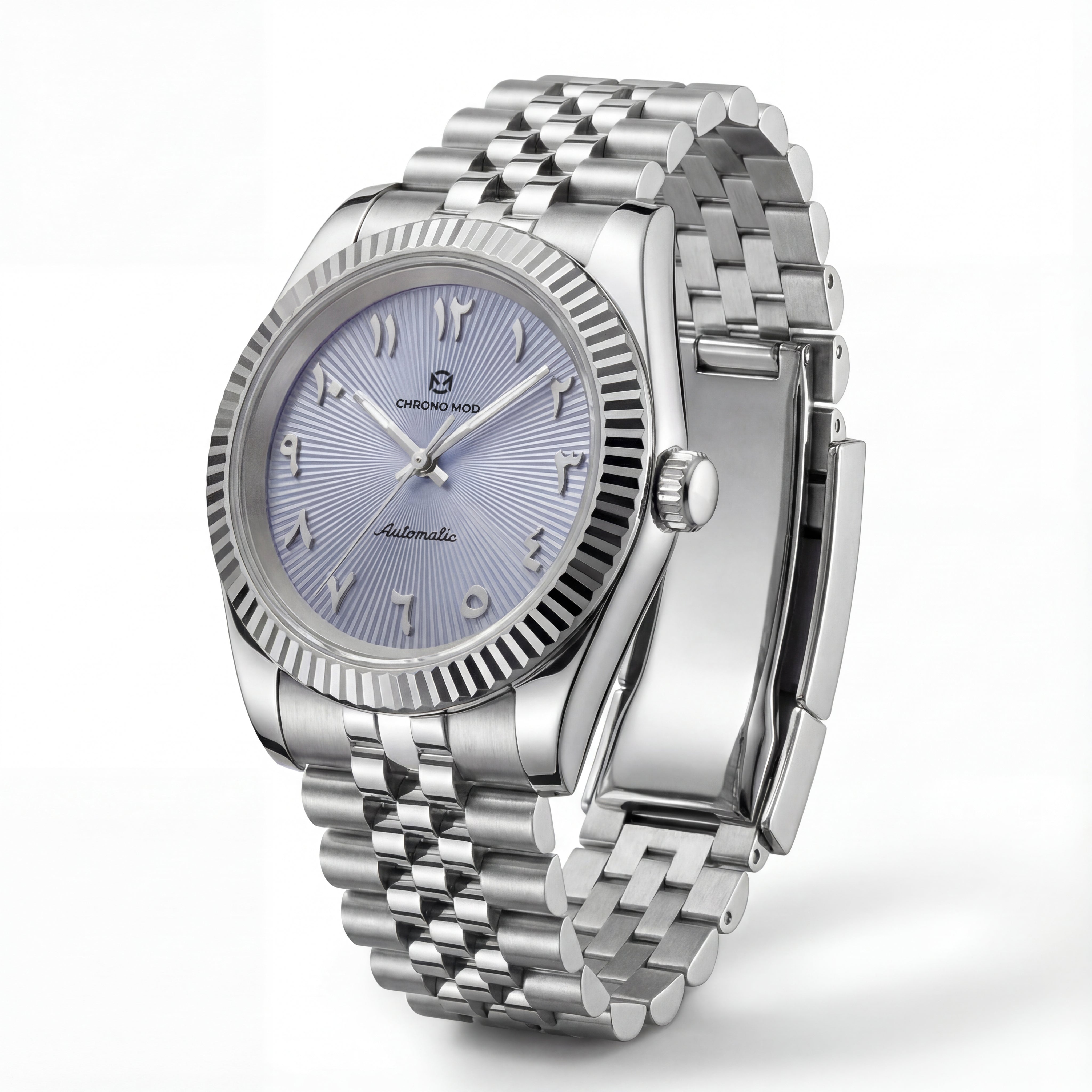 Classic Date – Sky Blue Arabic Dial