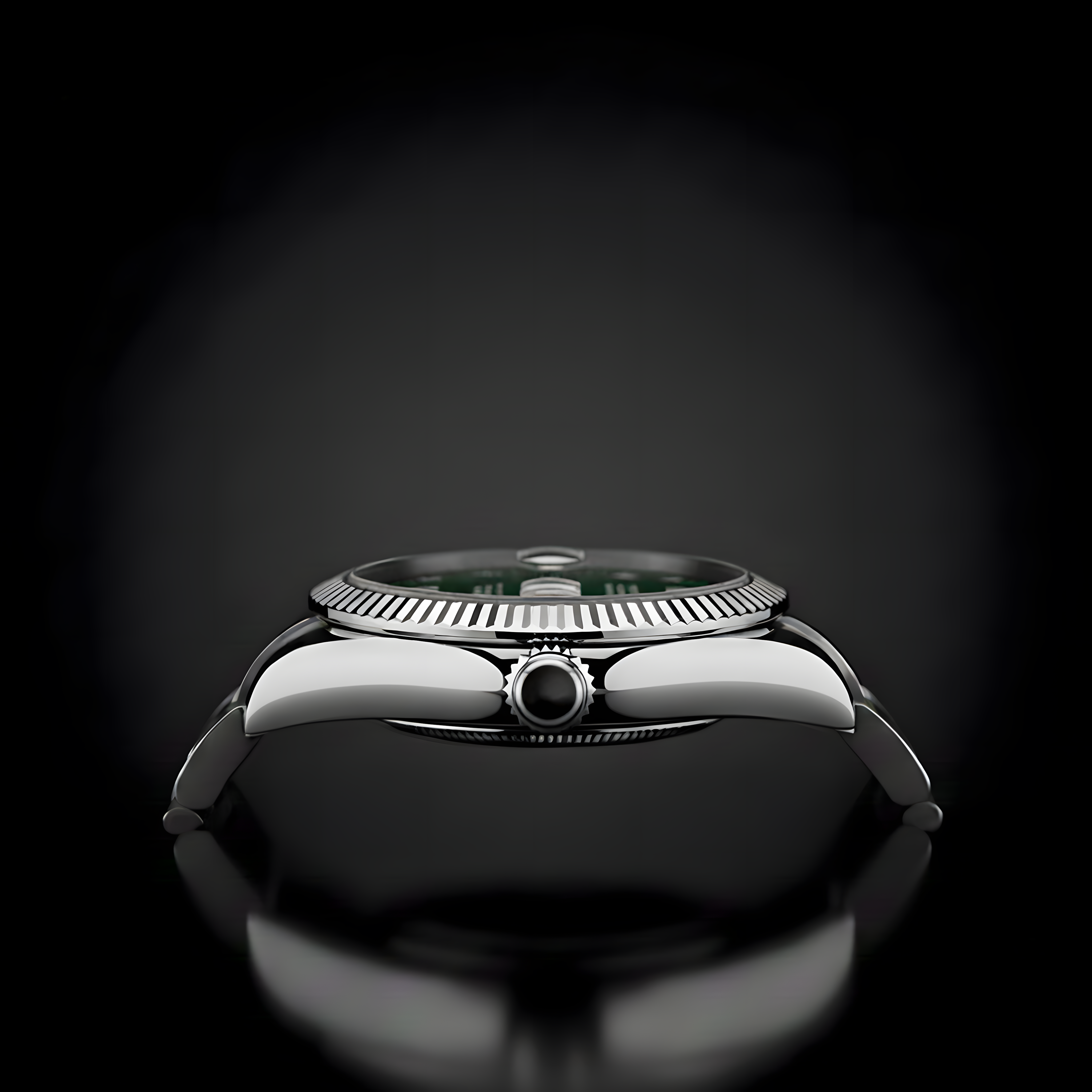 Classic Date – Esfera Árabe Verde Profesional