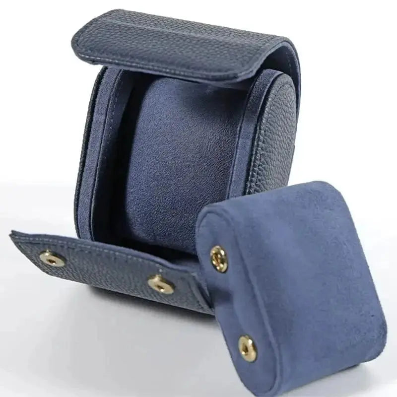 Grey Leather Box With Two Openings - Chrono Mod