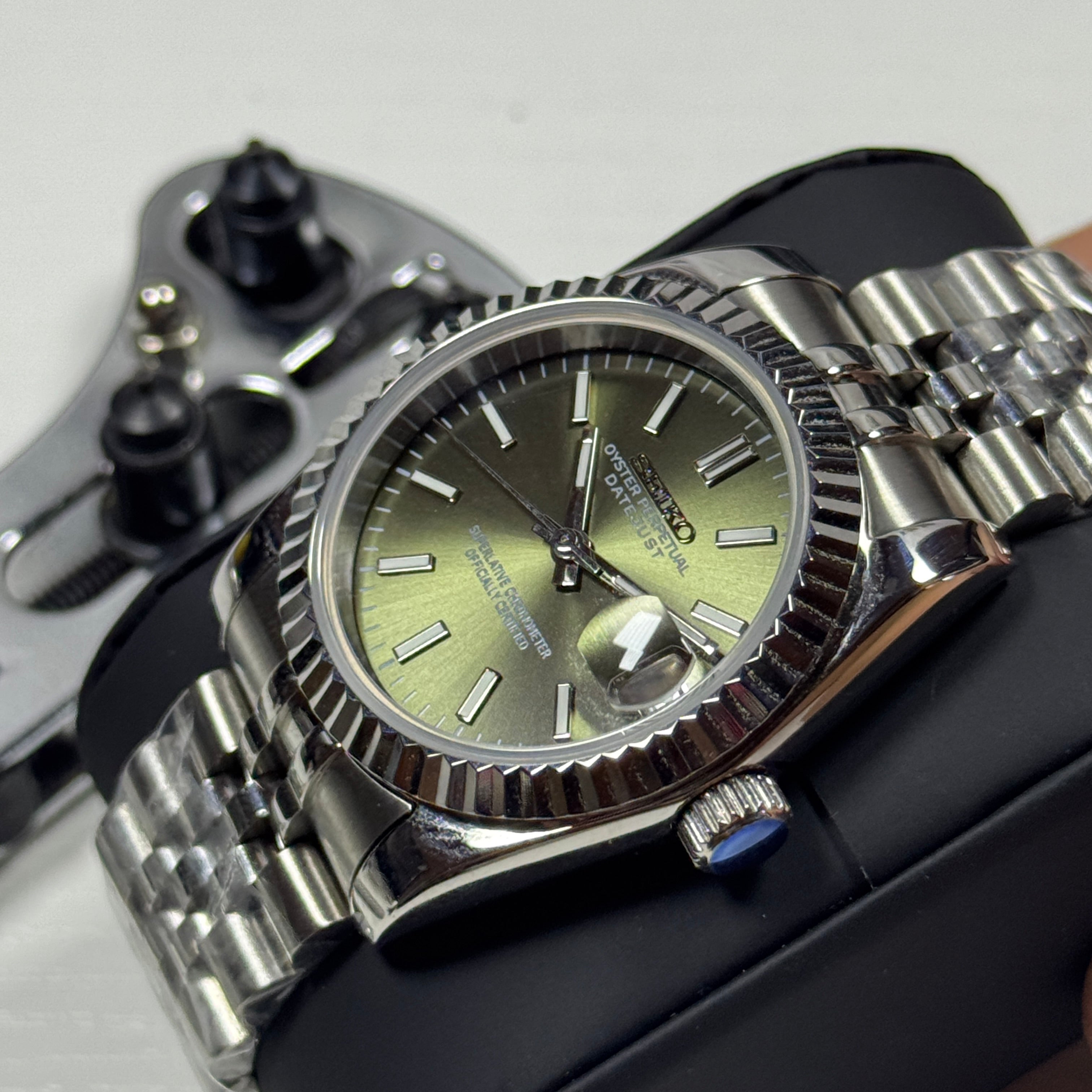 Seiko Mod Datejust Sunbrust | Verde kaki
