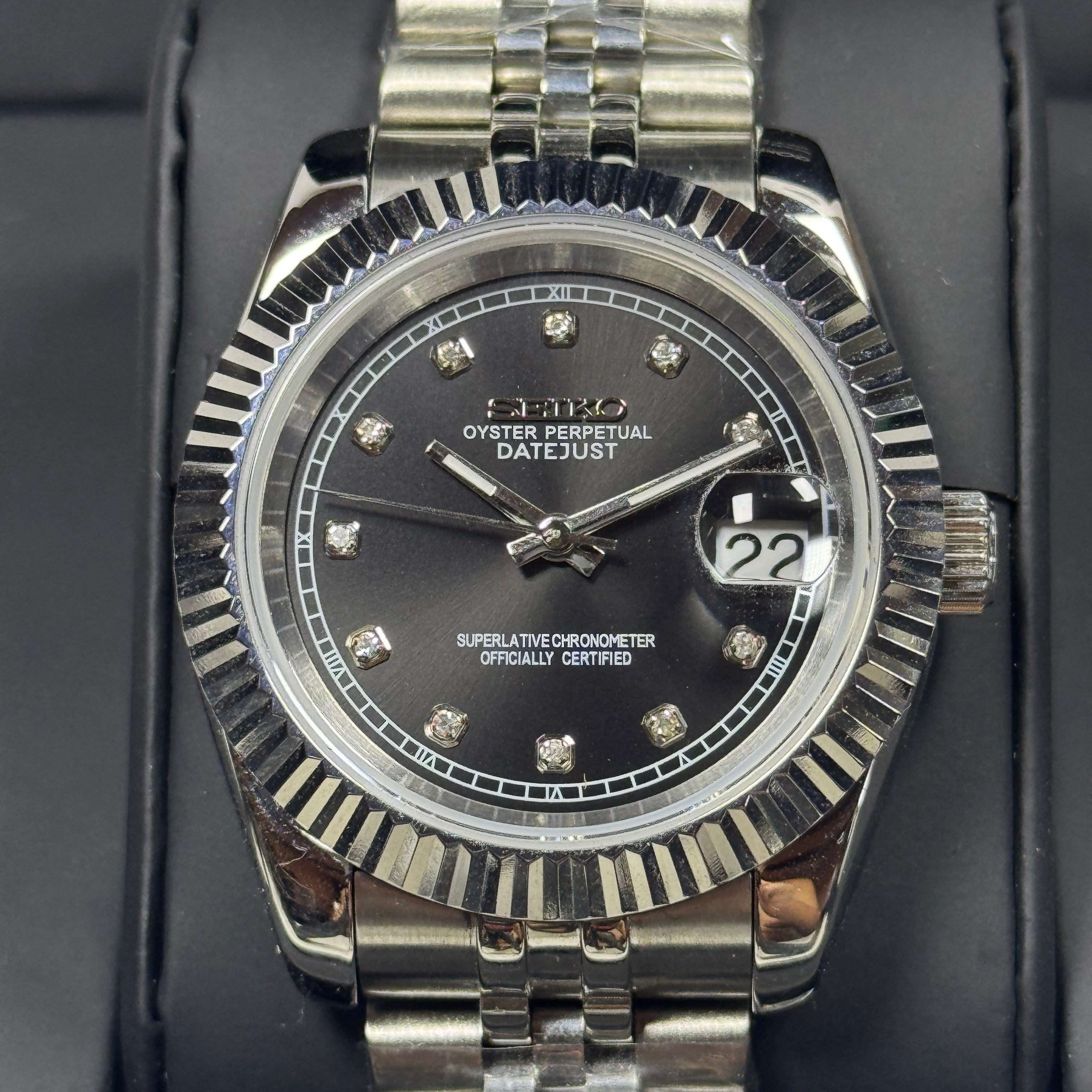 Seiko Mod Datejust Gem | Noir