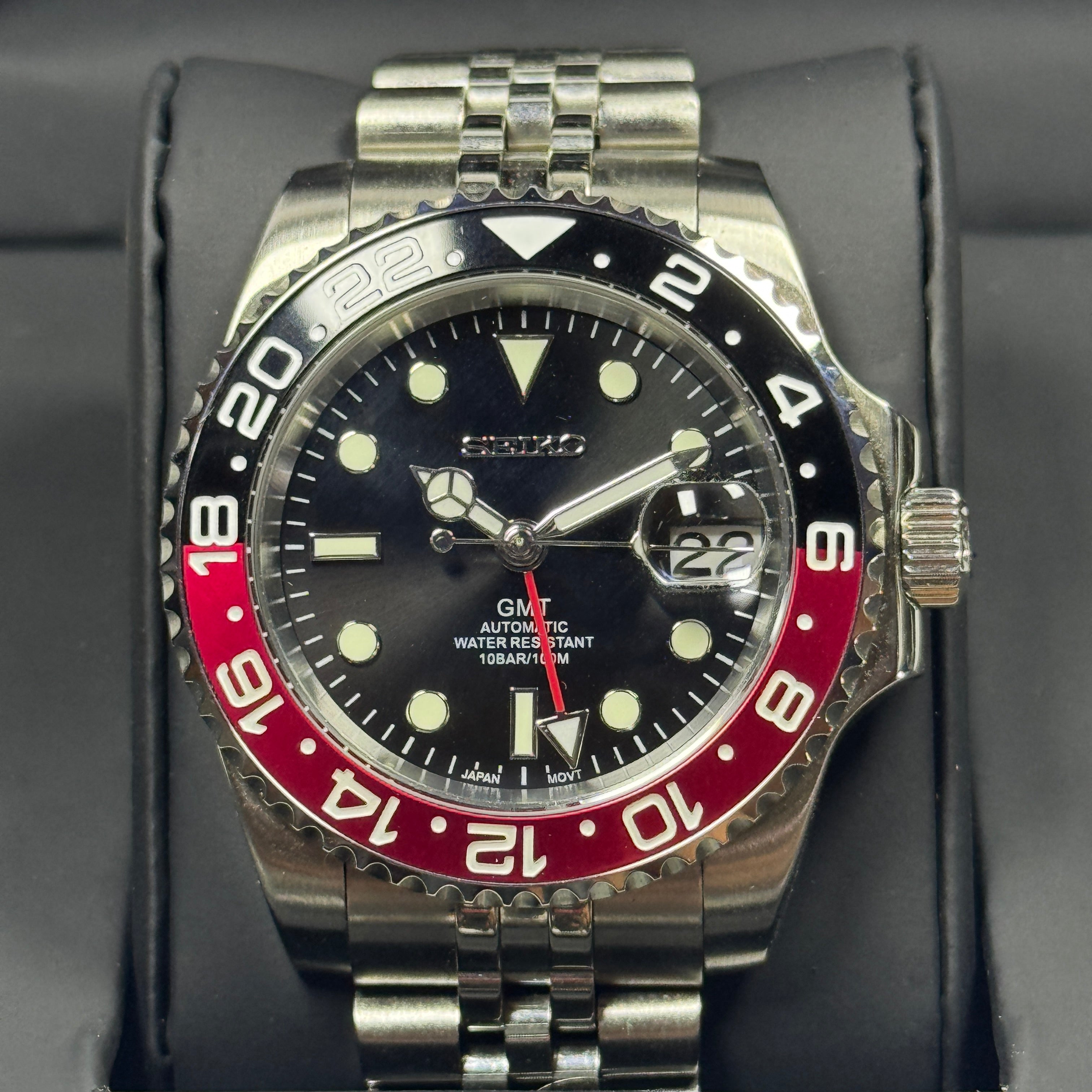 Seiko Mod Gmt | Noir & Rouge