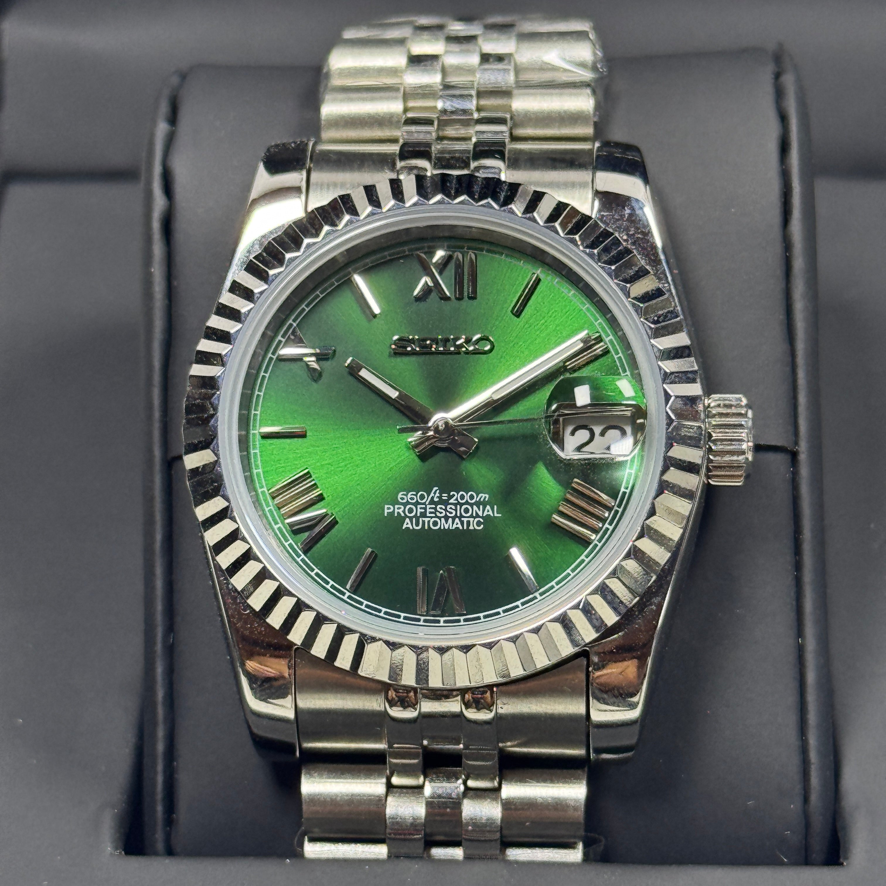 Seiko Mod Datejust Roman | Green