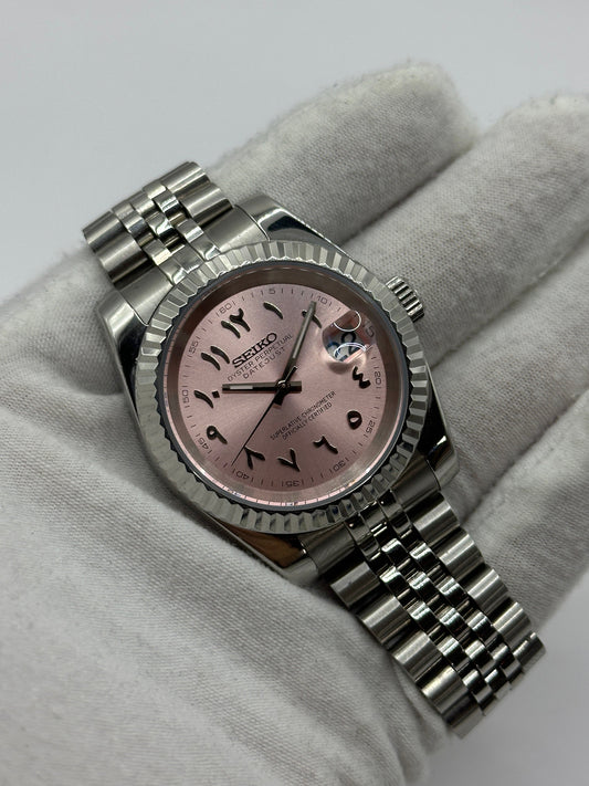 SeikoMod Datejust Cadran Arabe Rose 39mm NH35