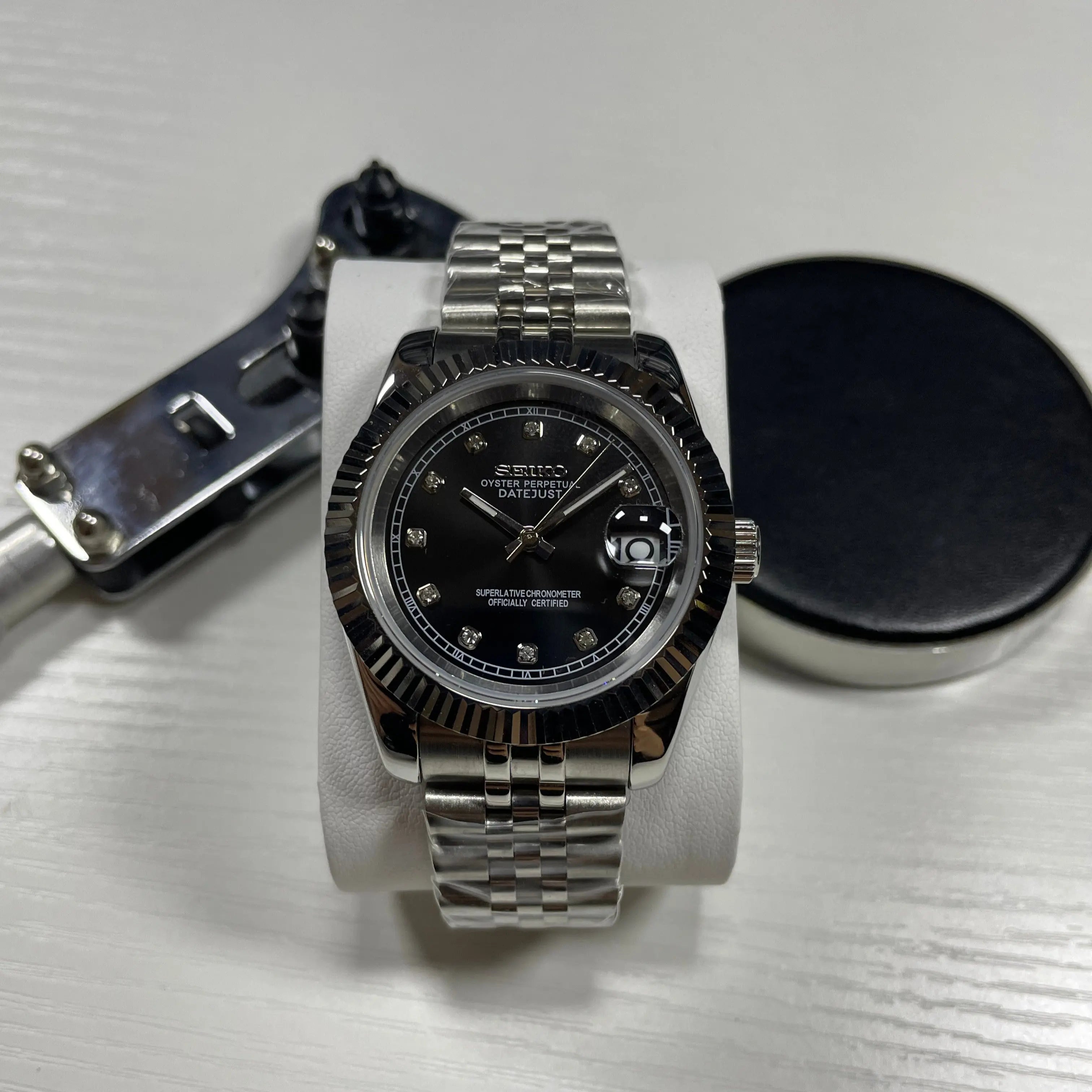 Seiko Mod Datejust Gem | Black - Chrono Mod