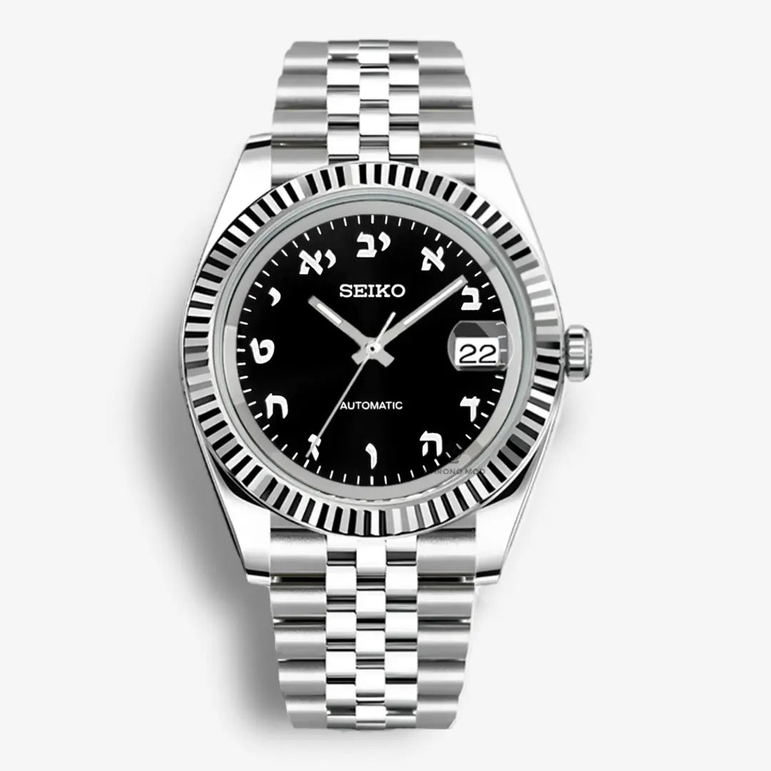Seiko Mod Datejust Hebrews Automatic | Black Chrono Mod