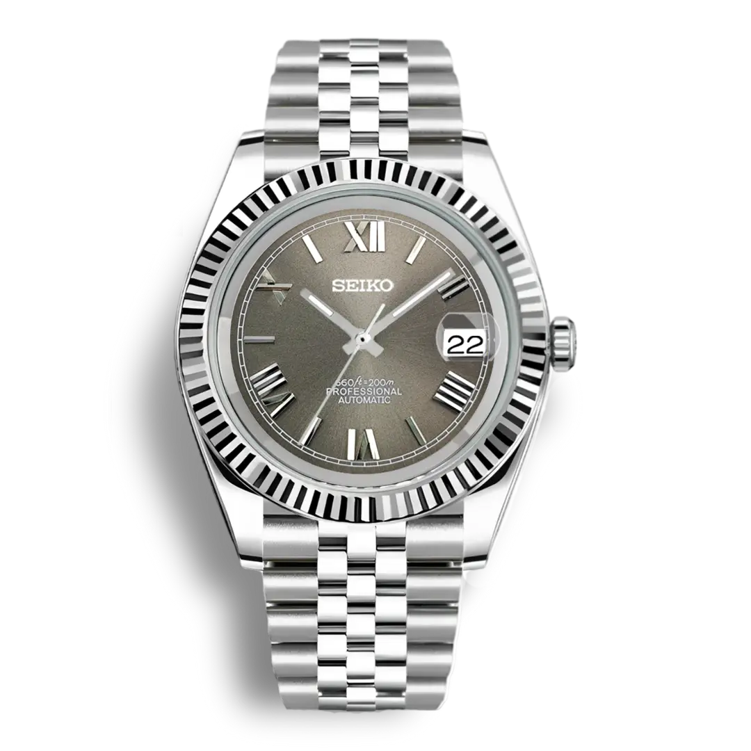 Seiko Mod Datejust Roman | Grey - Chrono Mod