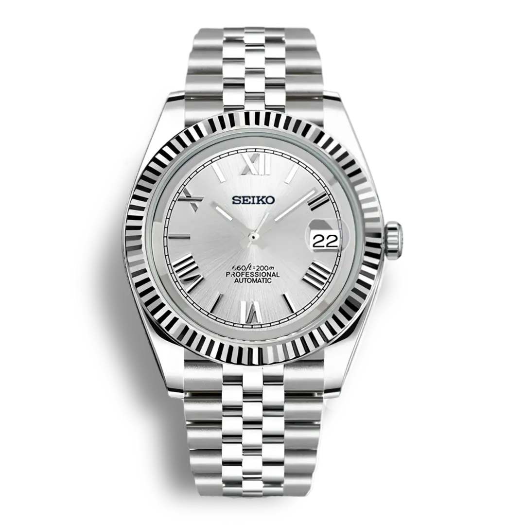 Seiko Mod Datejust Roman | White - Chrono Mod