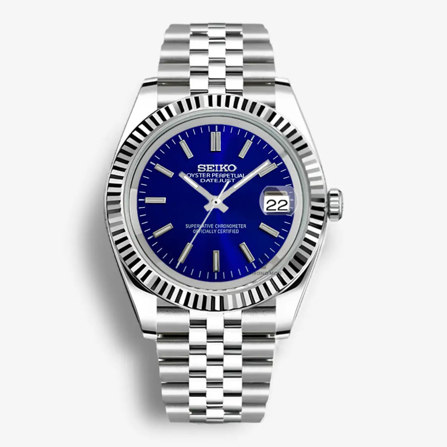 Seiko Mod Datejust Sunburst | Bleu