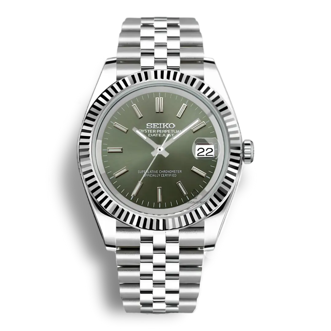Seiko Mod Datejust Sunburst | Khaki Chrono Mod
