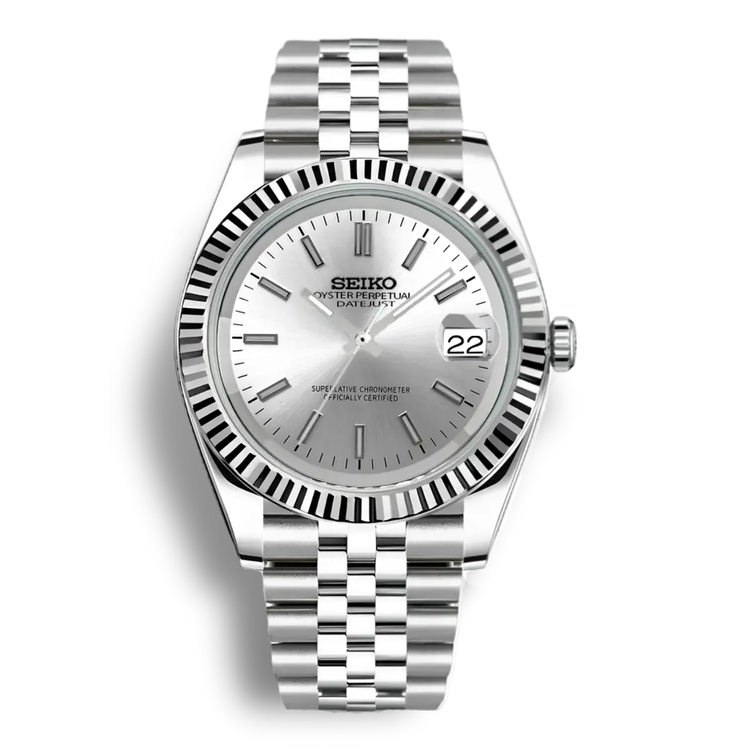 Seiko Mod Datejust Sunburst | White - Chrono Mod