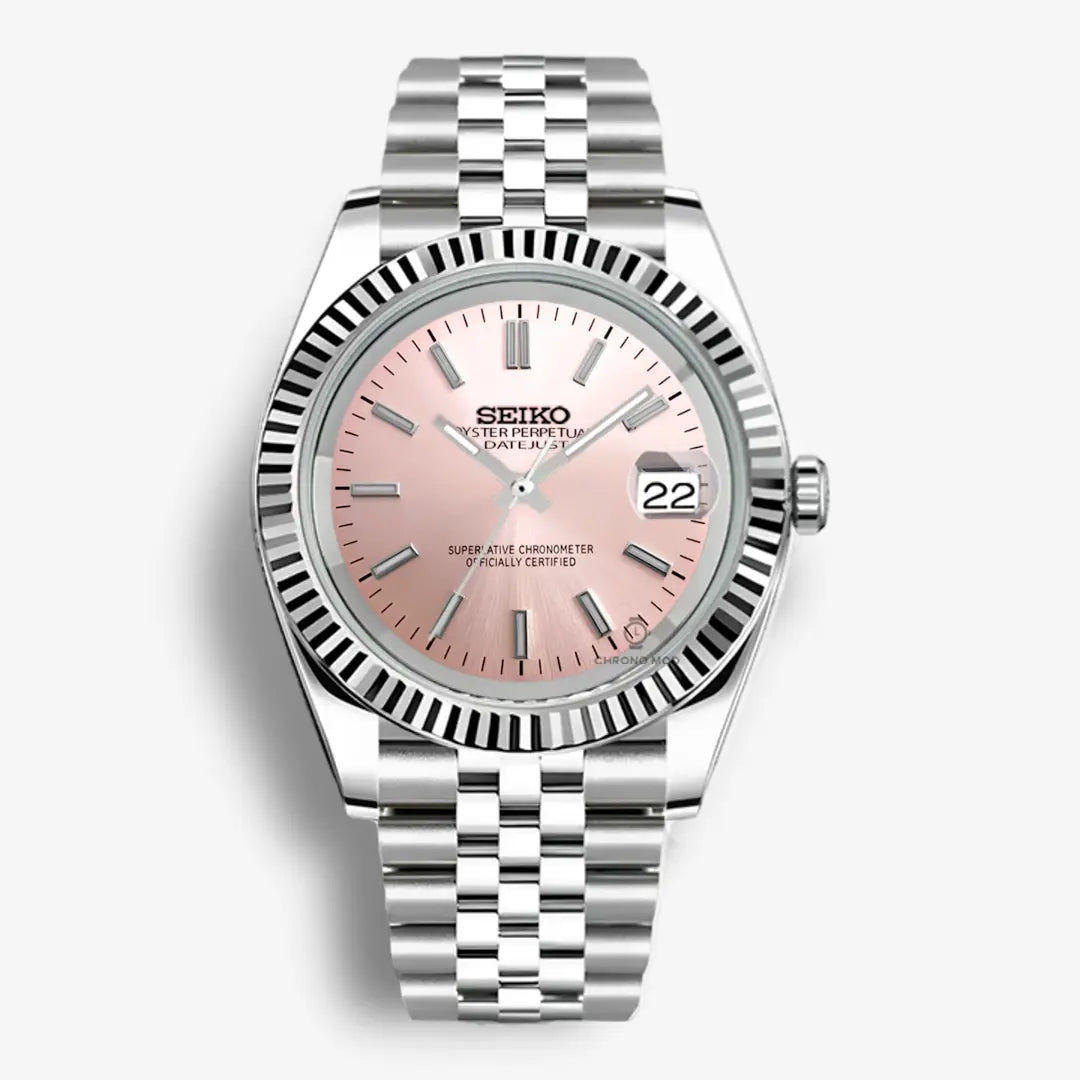 Seiko Mod DatejustSunburst | Pink Chrono Mod