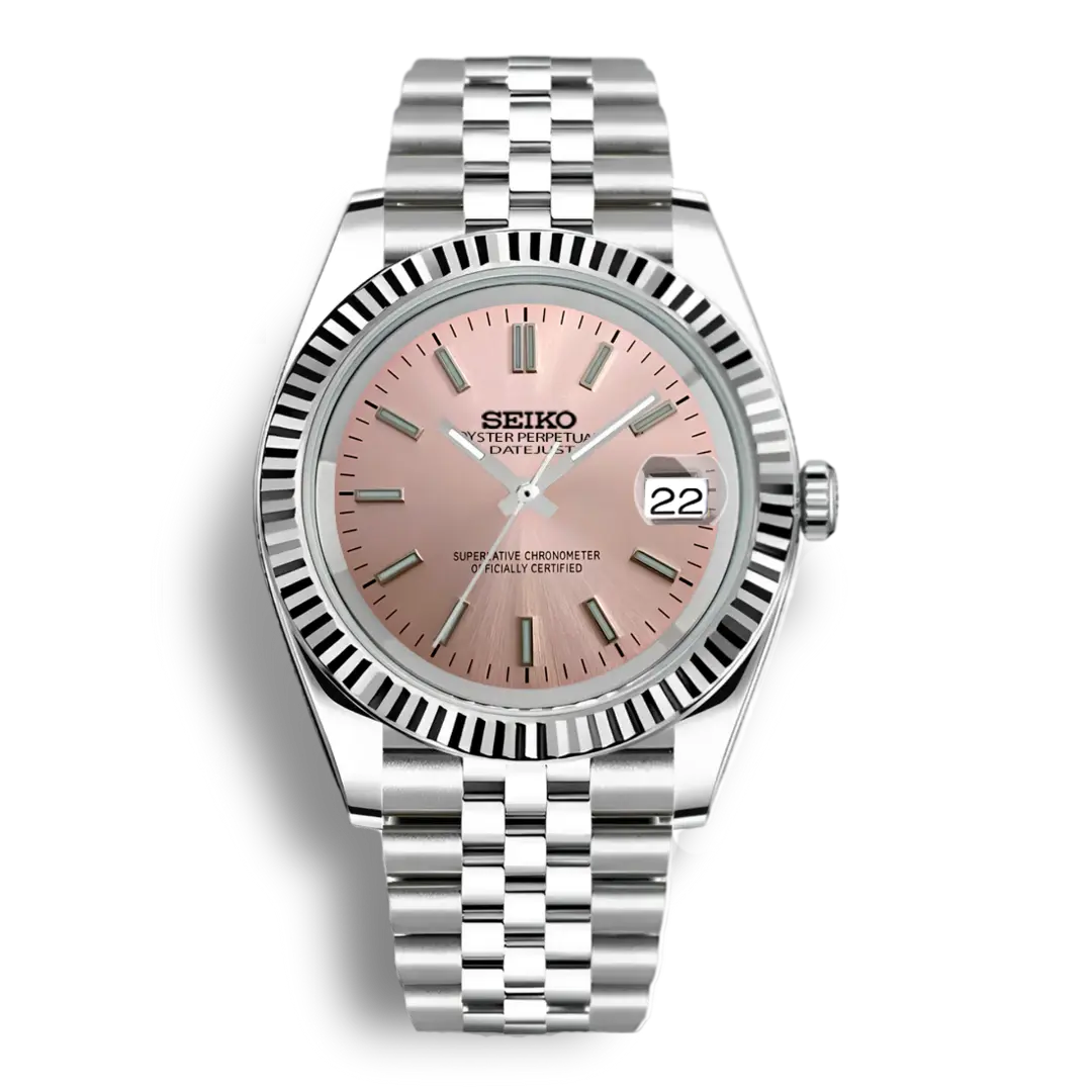Seiko Mod DatejustSunburst | Pink - Chrono Mod