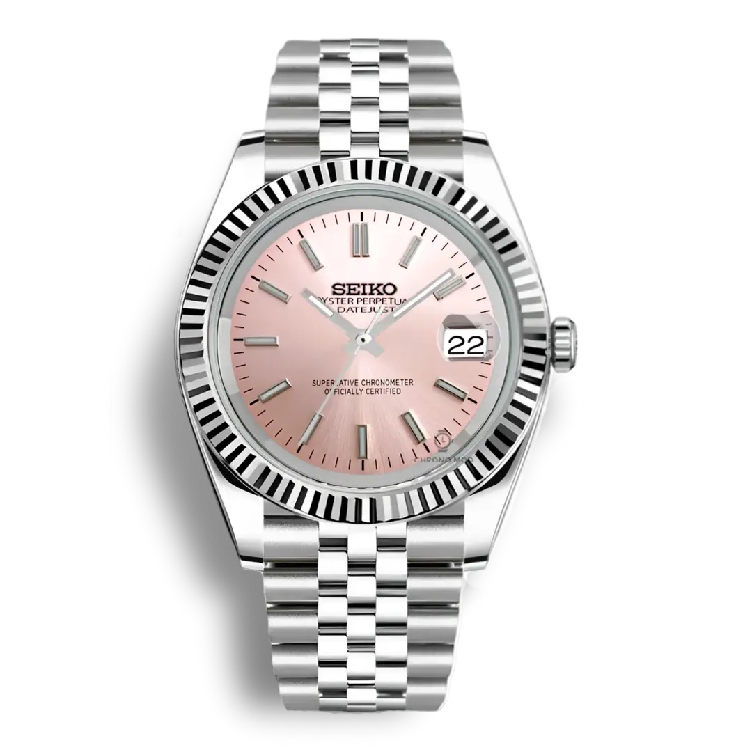 Seiko Mod DatejustSunburst | Pink Chrono Mod