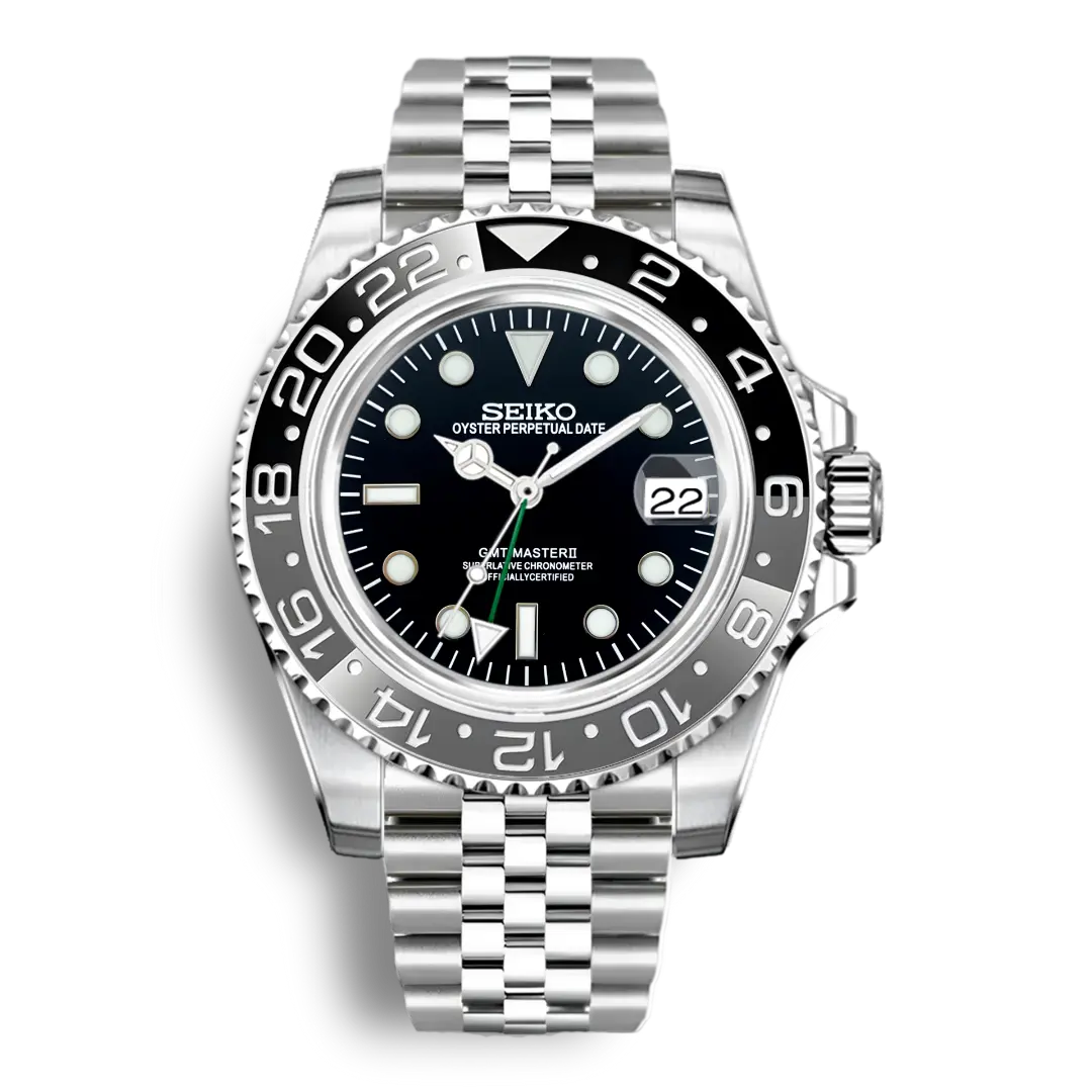 Seiko Mod Gmt | Black & Grey - Chrono Mod