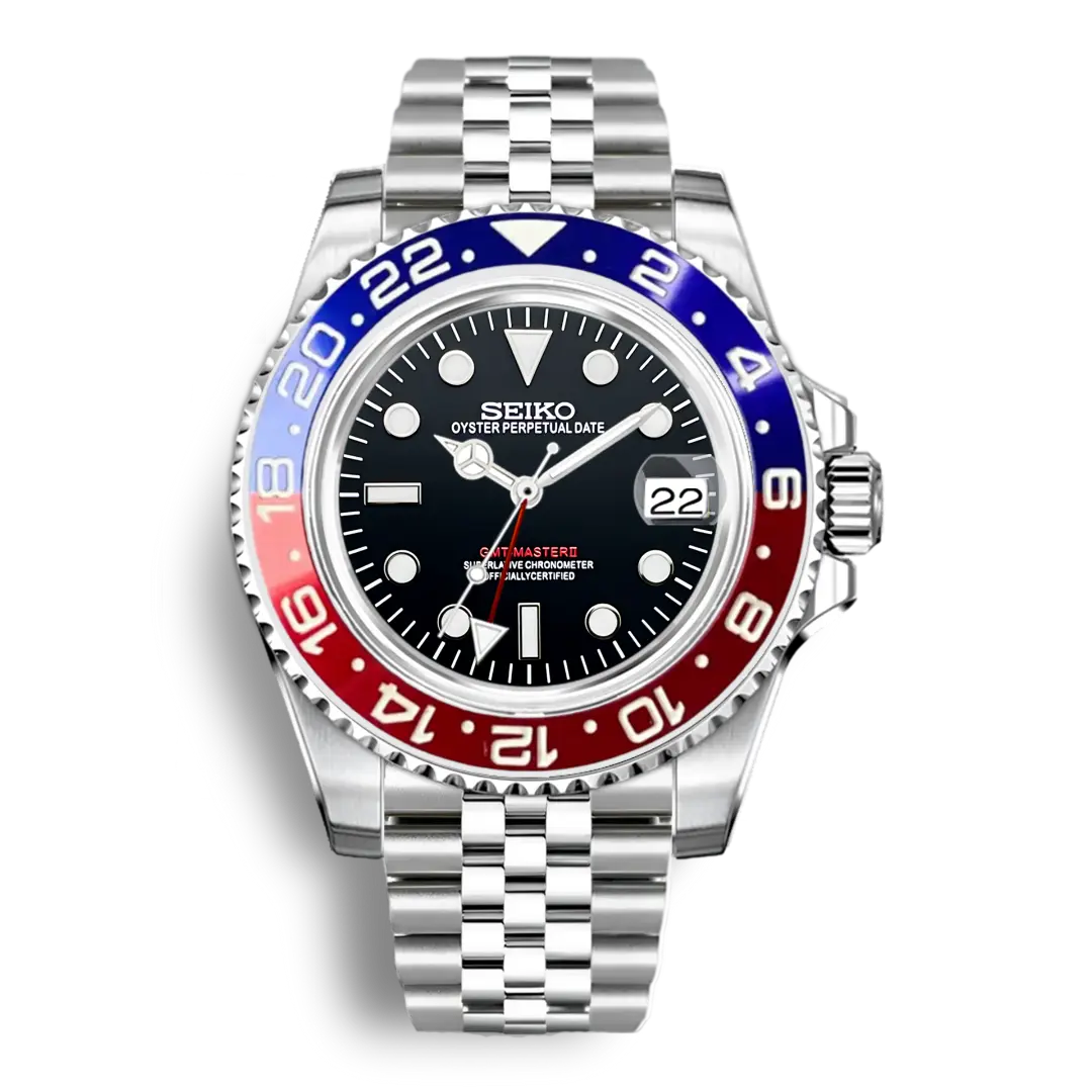 Seiko Mod Gmt | Blue & Red - Chrono Mod