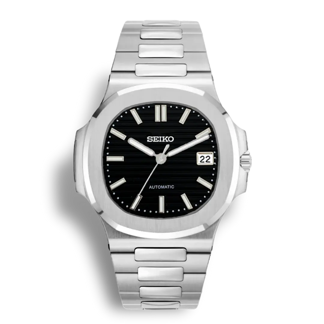 Seiko Mod Nautilus | Black - Chrono Mod