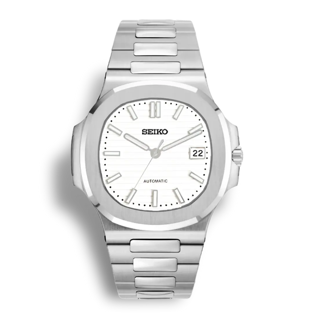 Seiko Mod Nautilus | White - Chrono Mod