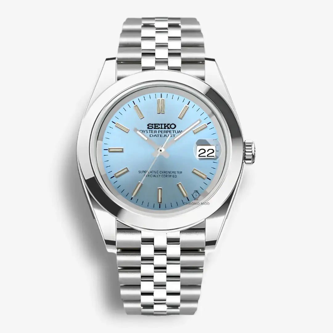 Seiko Mod Oyster | Sky Blue Chrono Mod