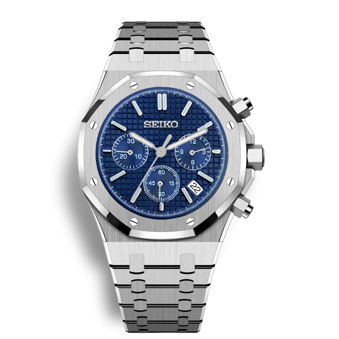 Seiko Mod Royal Oak Chrono Graph | Blue - Chrono Mod