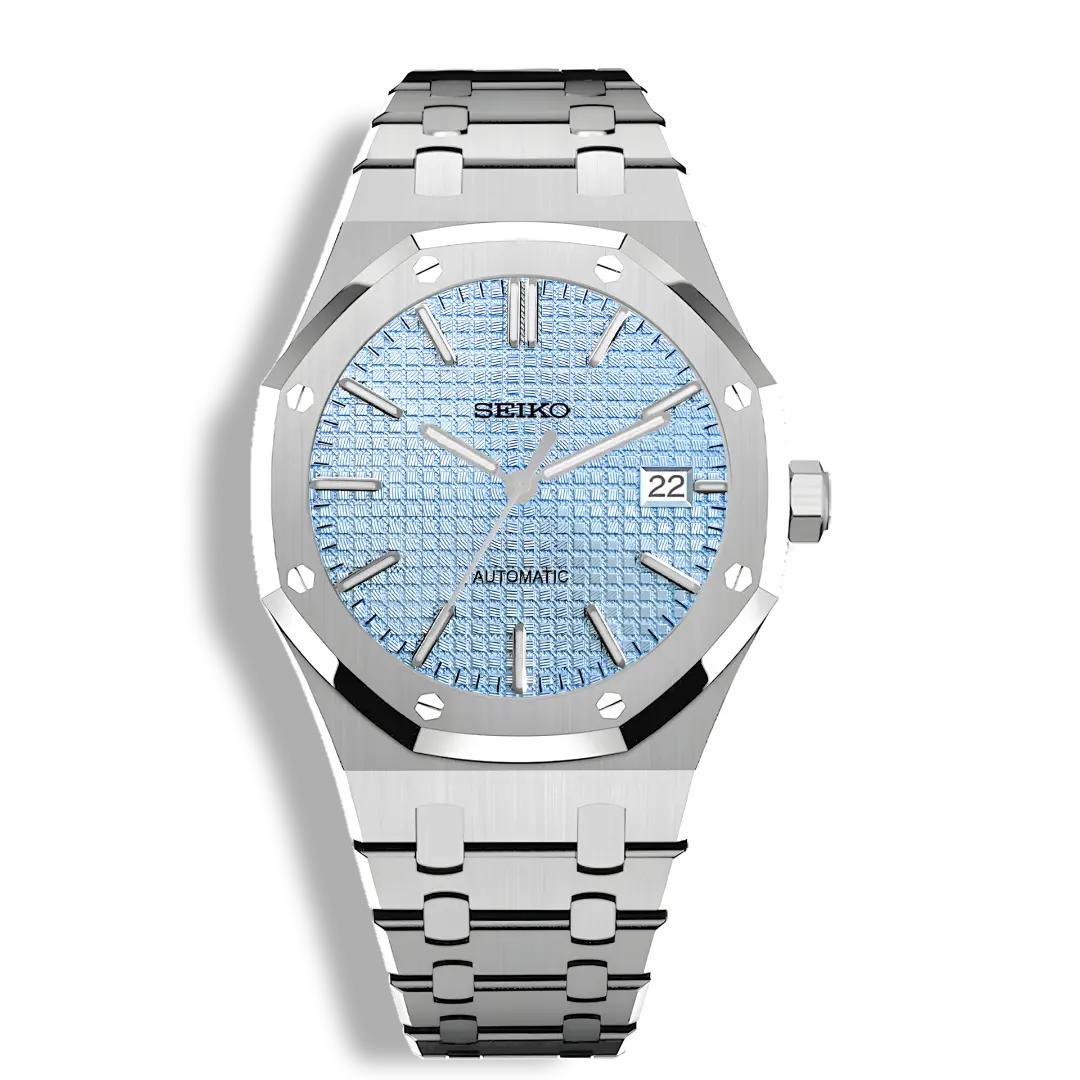 Seiko Mod Royal Oak | Light Blue - Chrono Mod