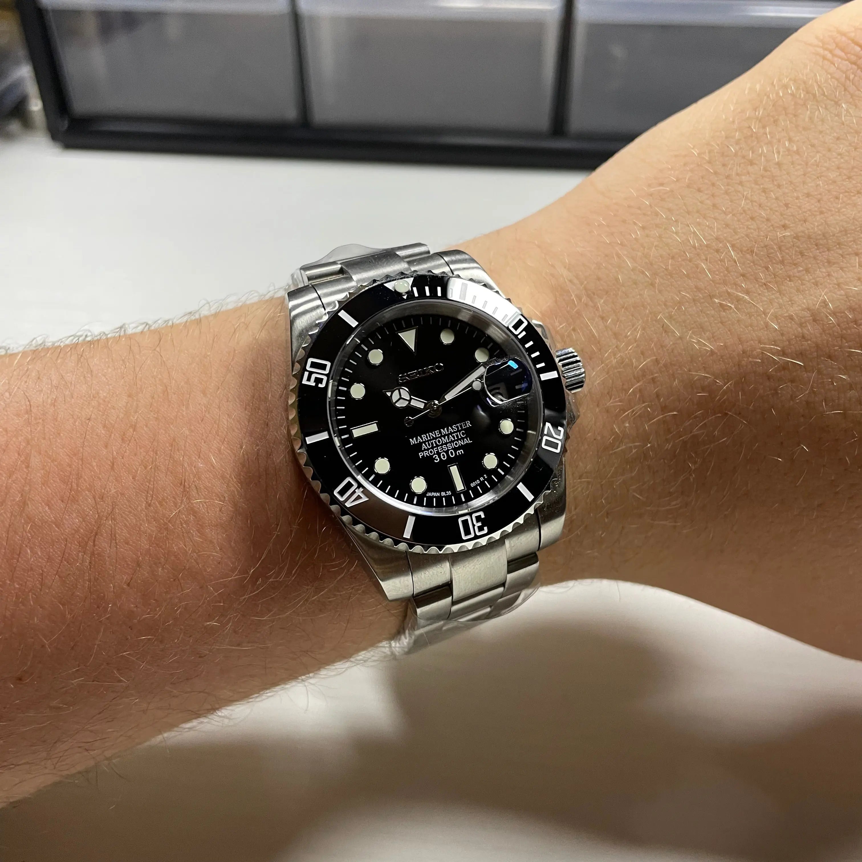 Seiko Mod Submariner Oyster | Black - Chrono Mod