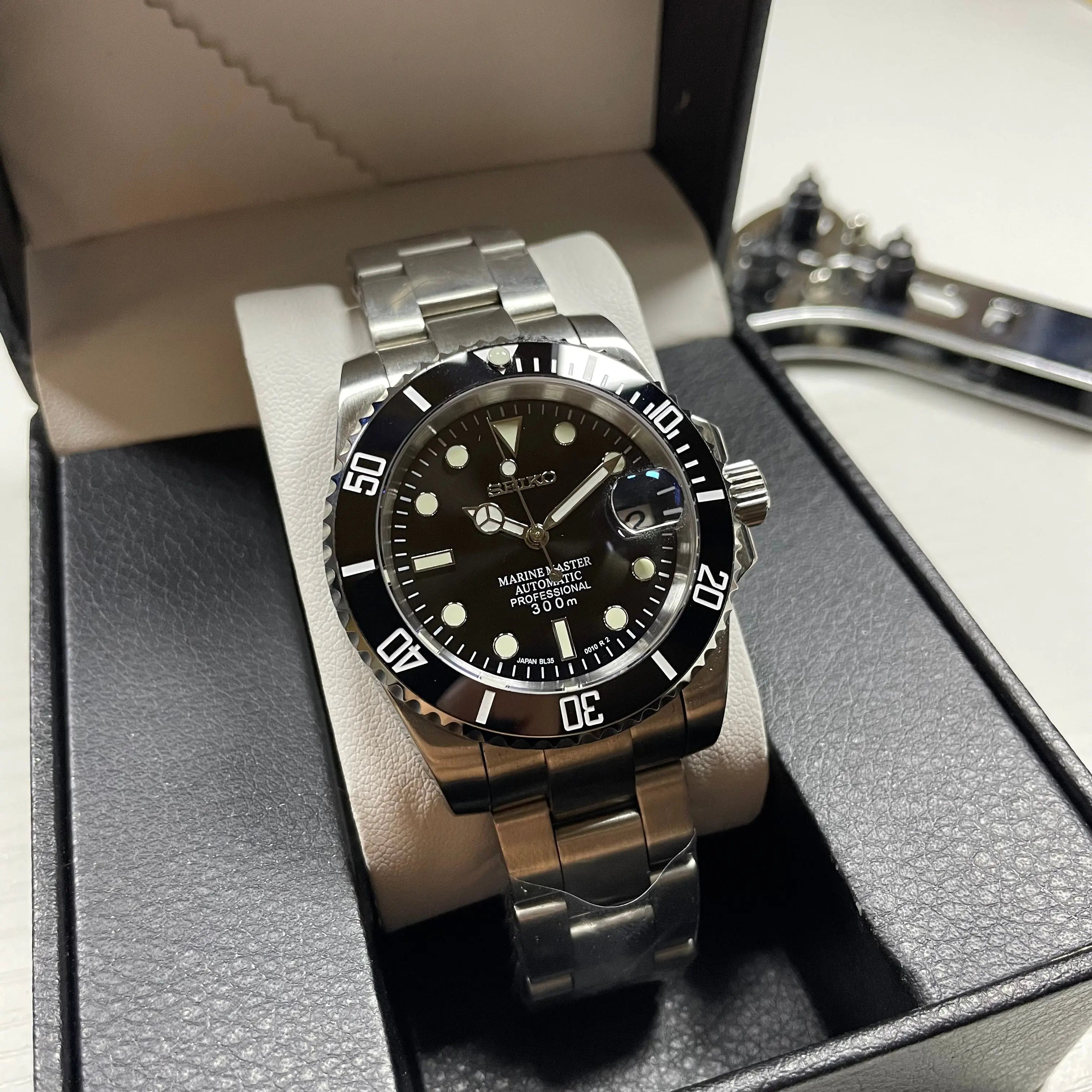 Seiko Mod Submariner Oyster | Black - Chrono Mod