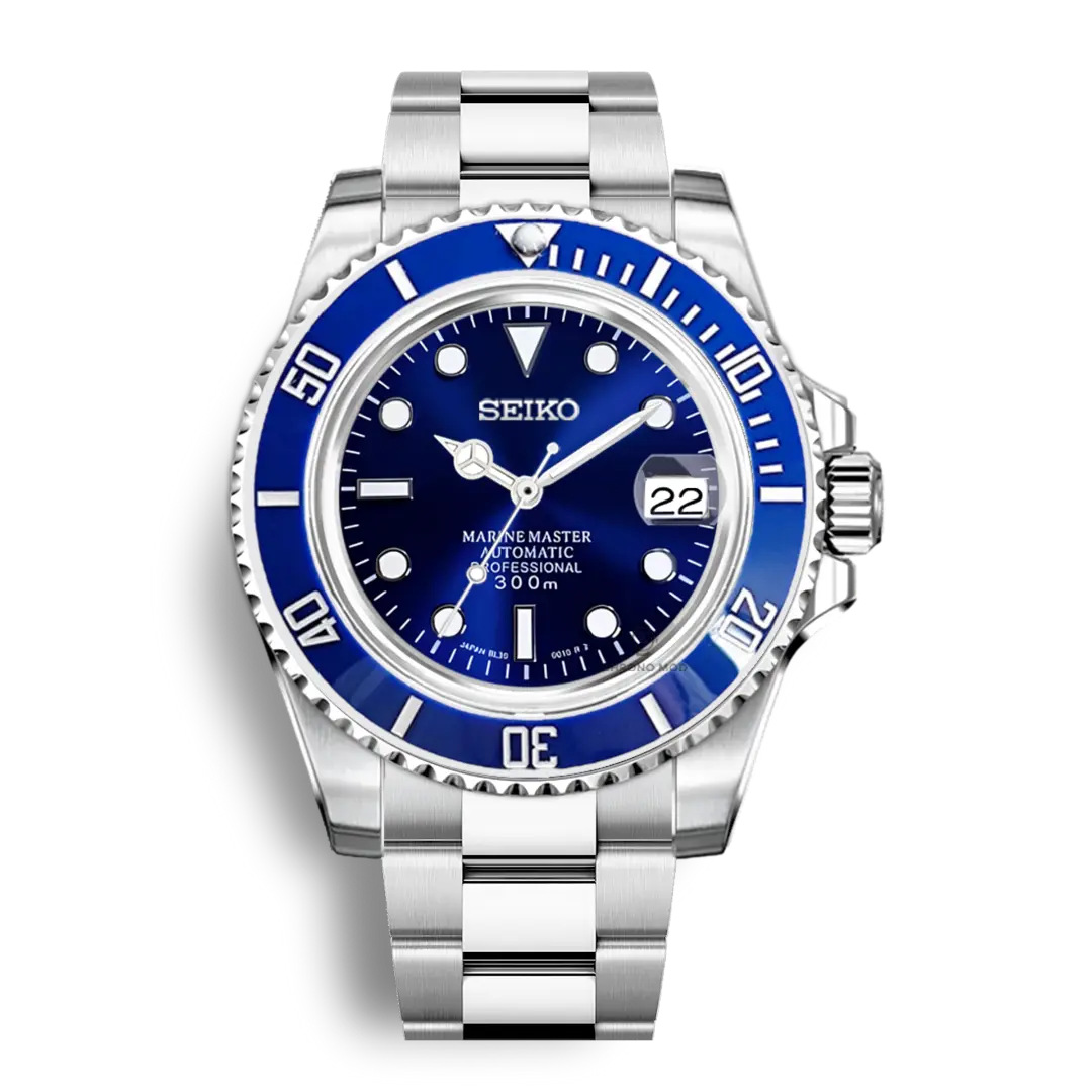 Seiko Mod Submariner Oyster | Blue - Chrono Mod