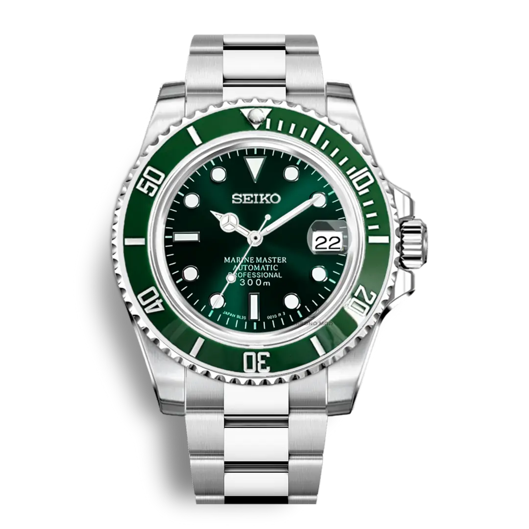Seiko Mod Submariner Oyster | Green - Chrono Mod