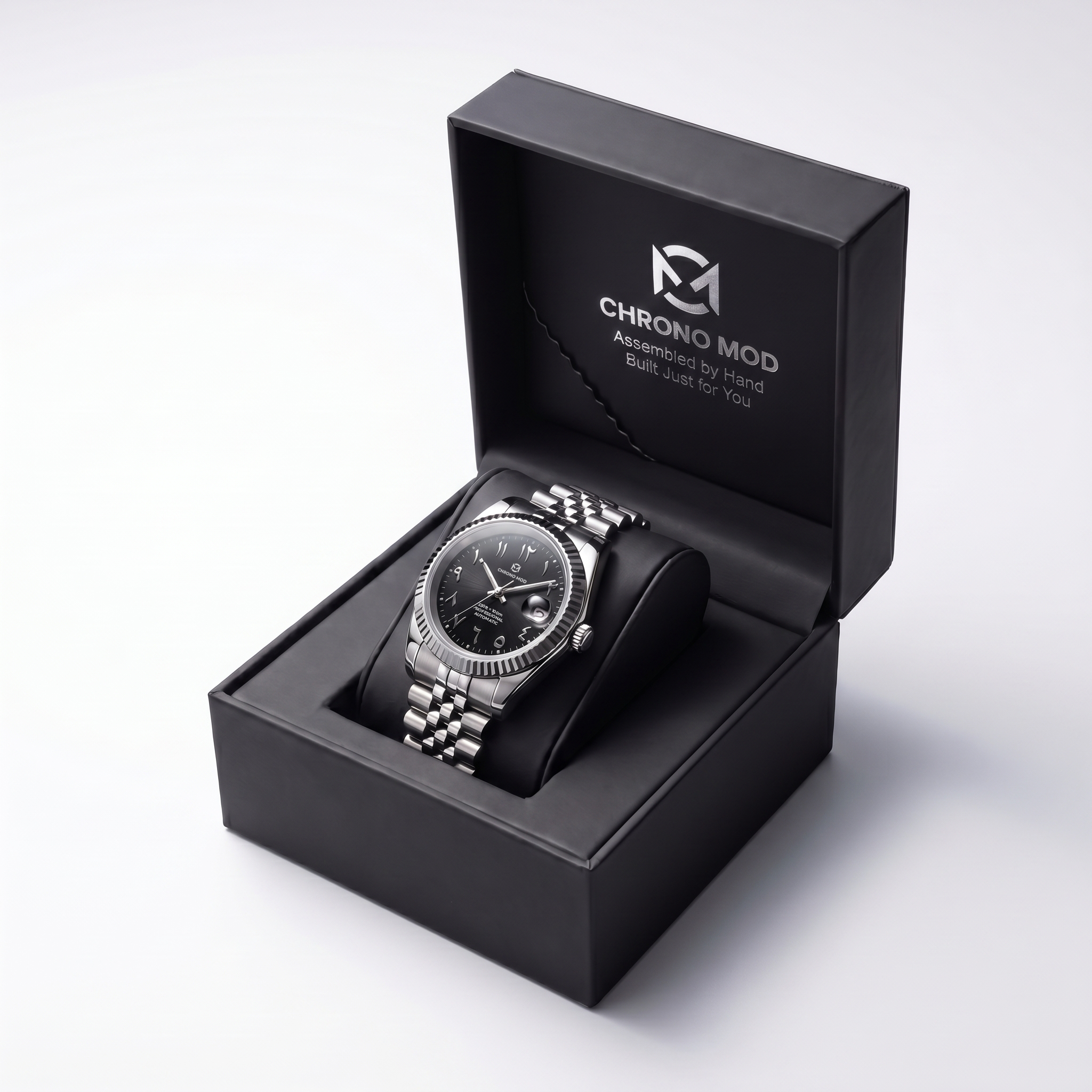 Classic Date Black Arabic Professional - watch in box