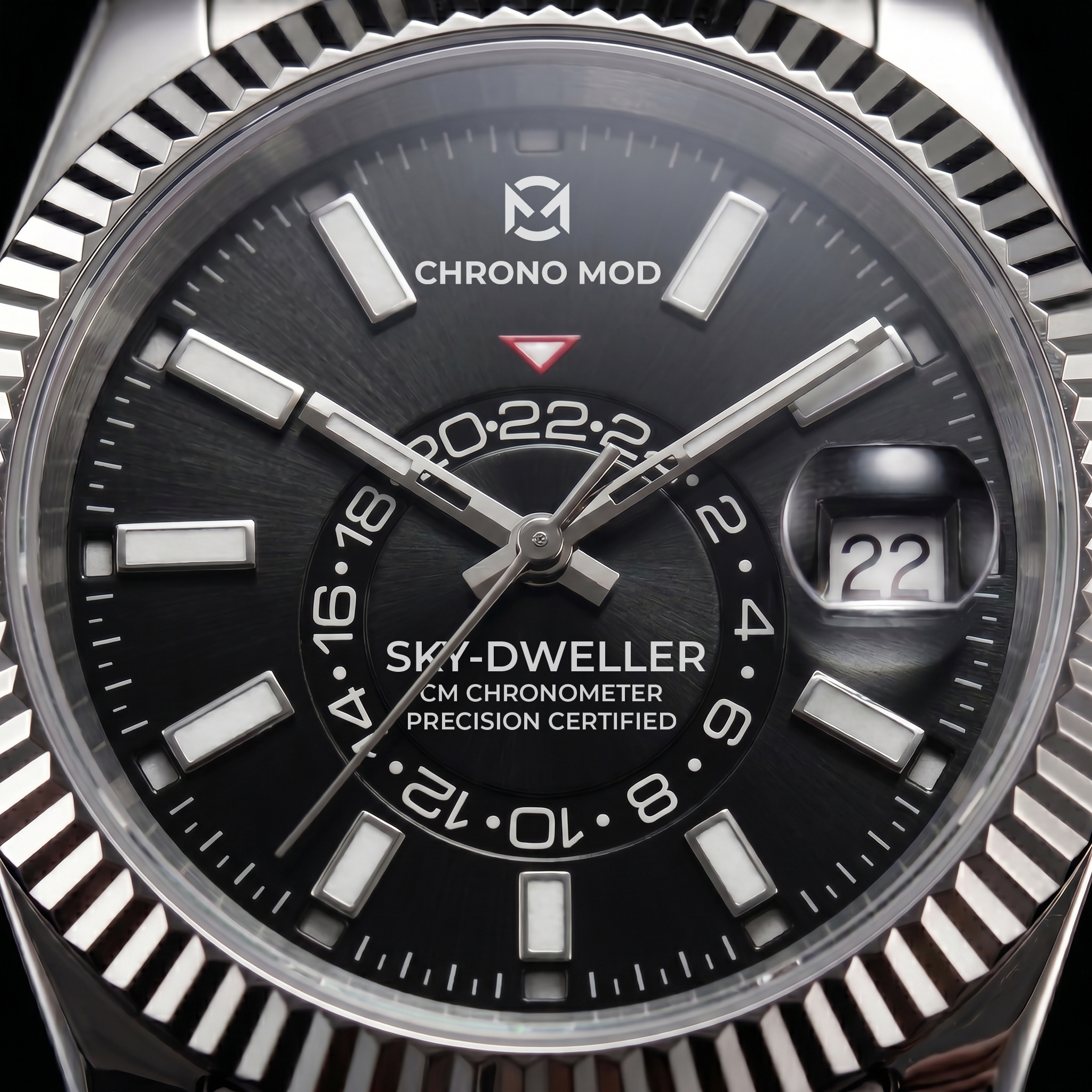 Classic Date Black Sky-Dweller - dial macro