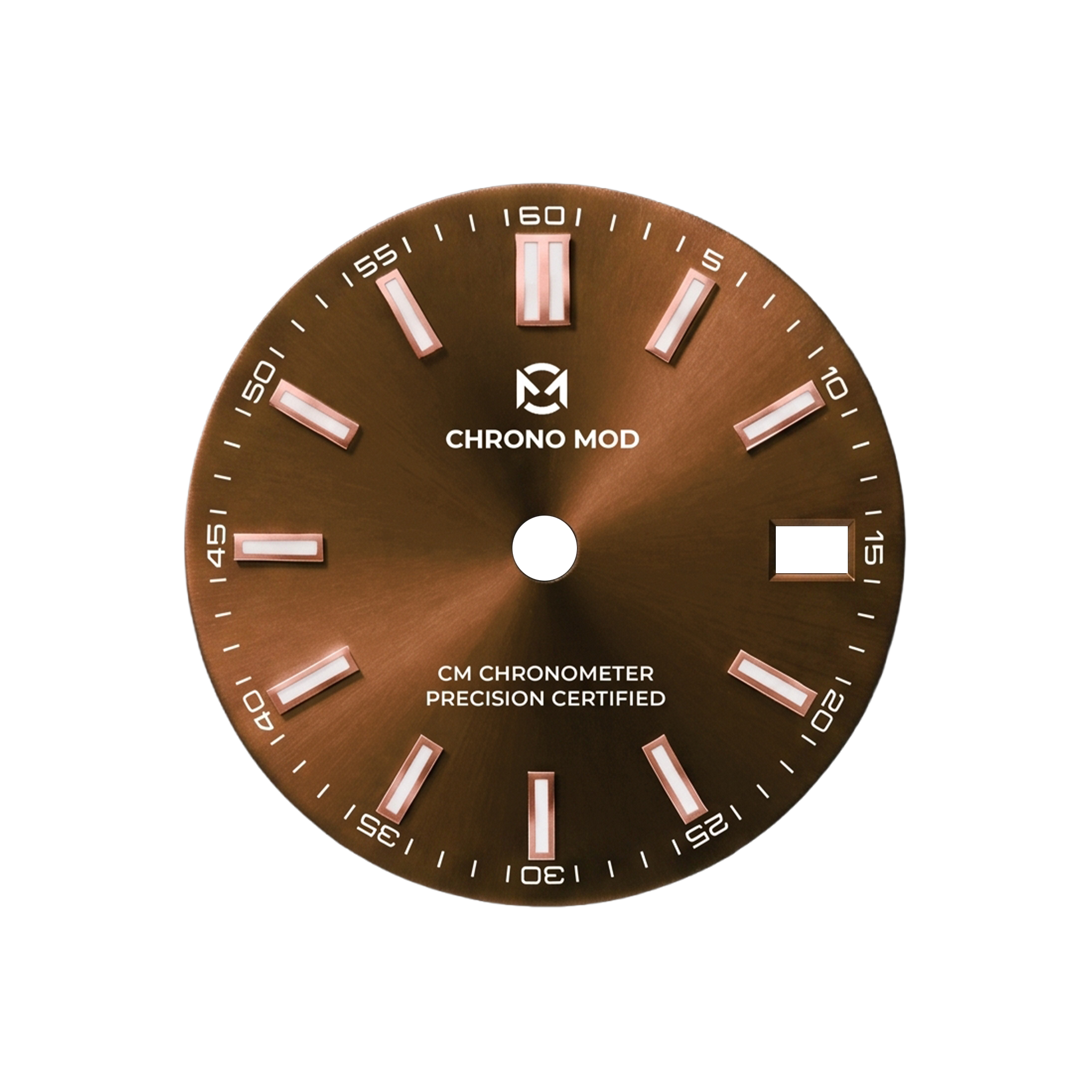 Classic Date Chocolate Sunburst - the dial