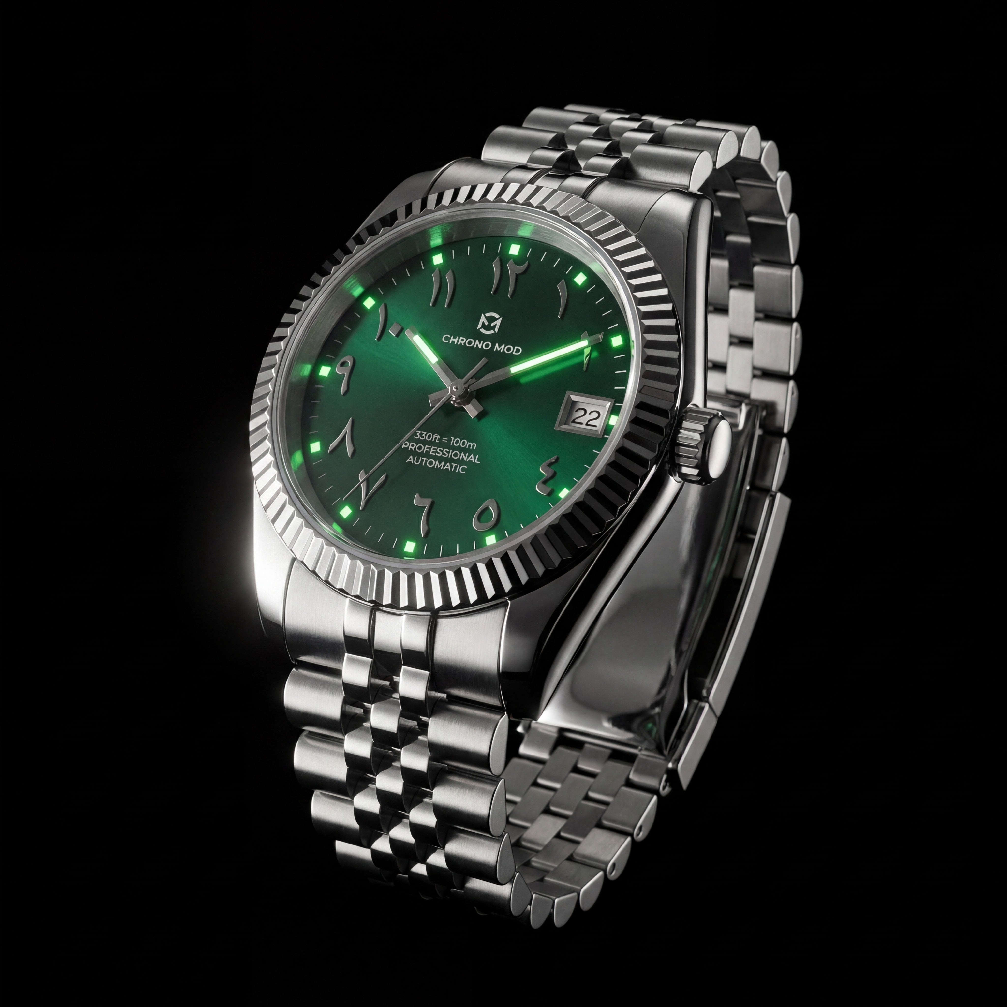 Classic Date – Green Arabic Dial Professional Chrono Mod