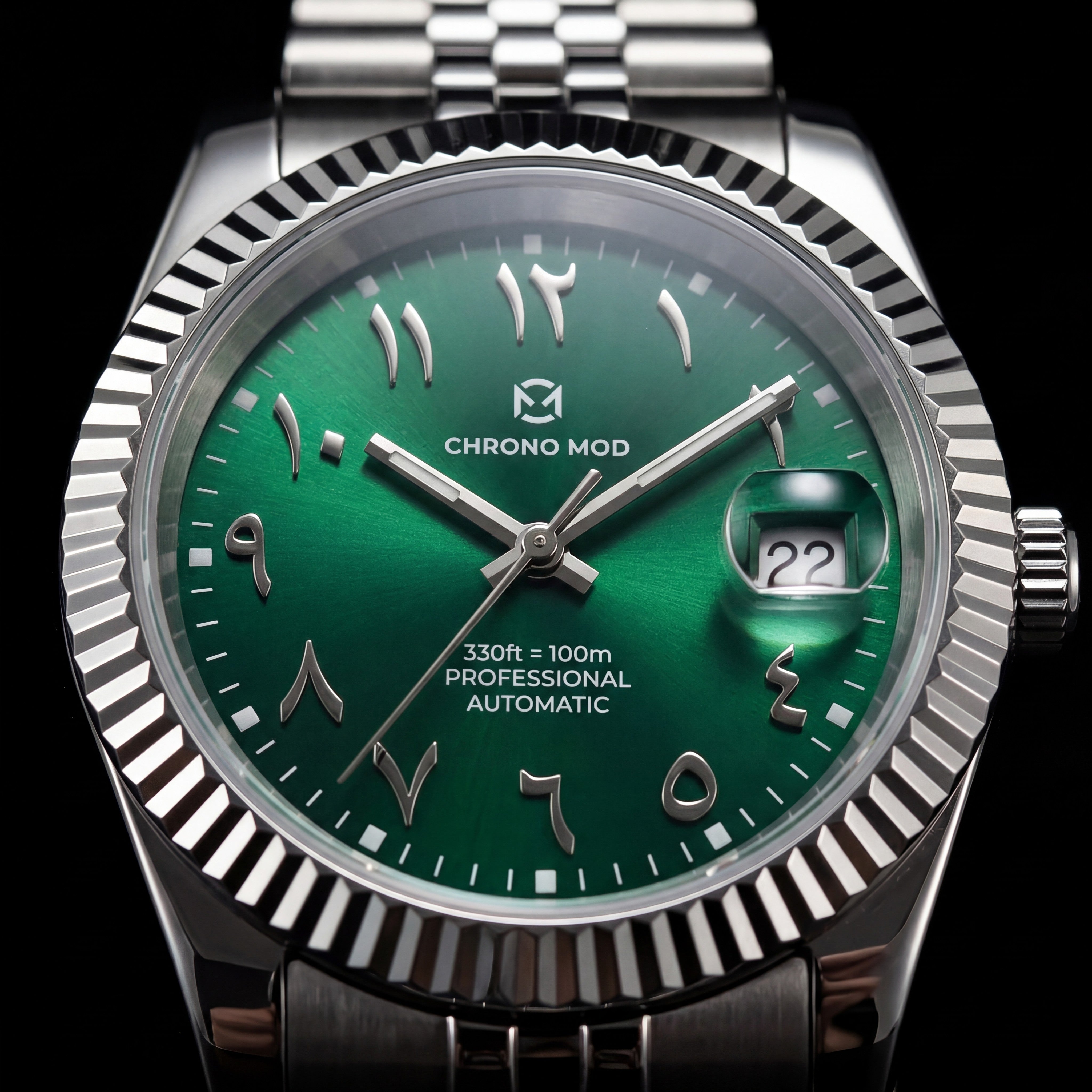 Classic Date – Green Arabic Dial Professional Chrono Mod