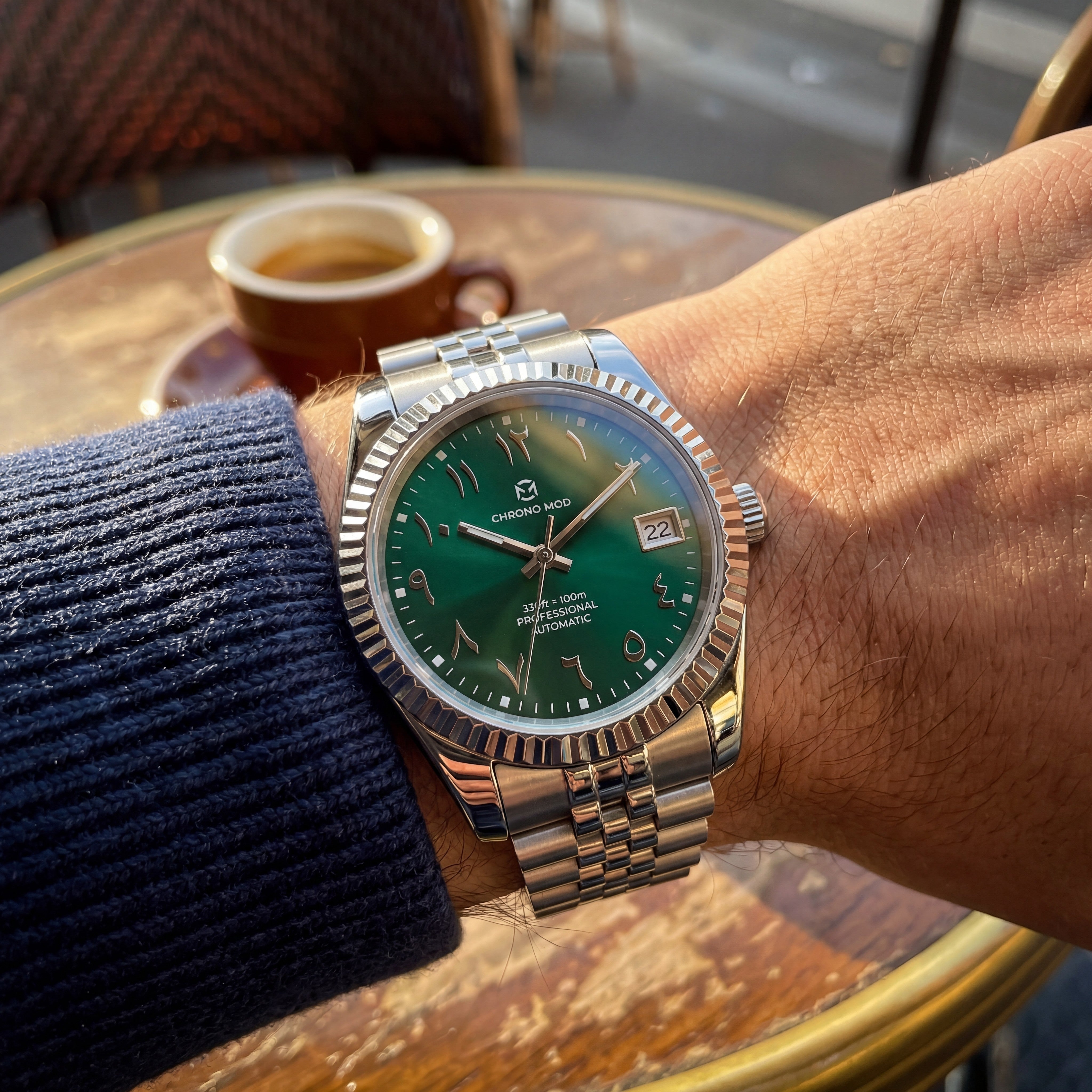 Classic Date – Green Arabic Dial Professional Chrono Mod
