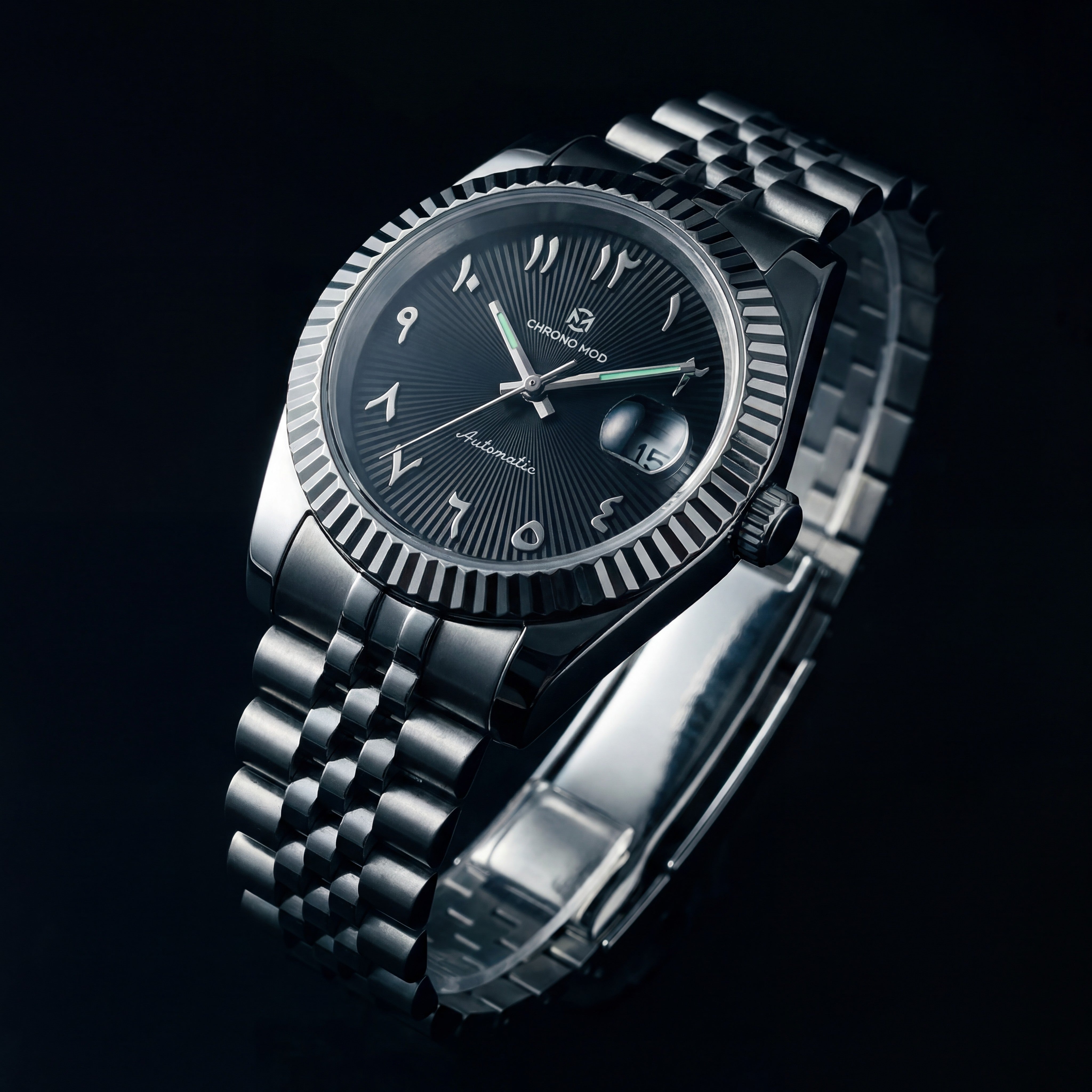 Classic Date – Black Arabic Dial Chrono Mod