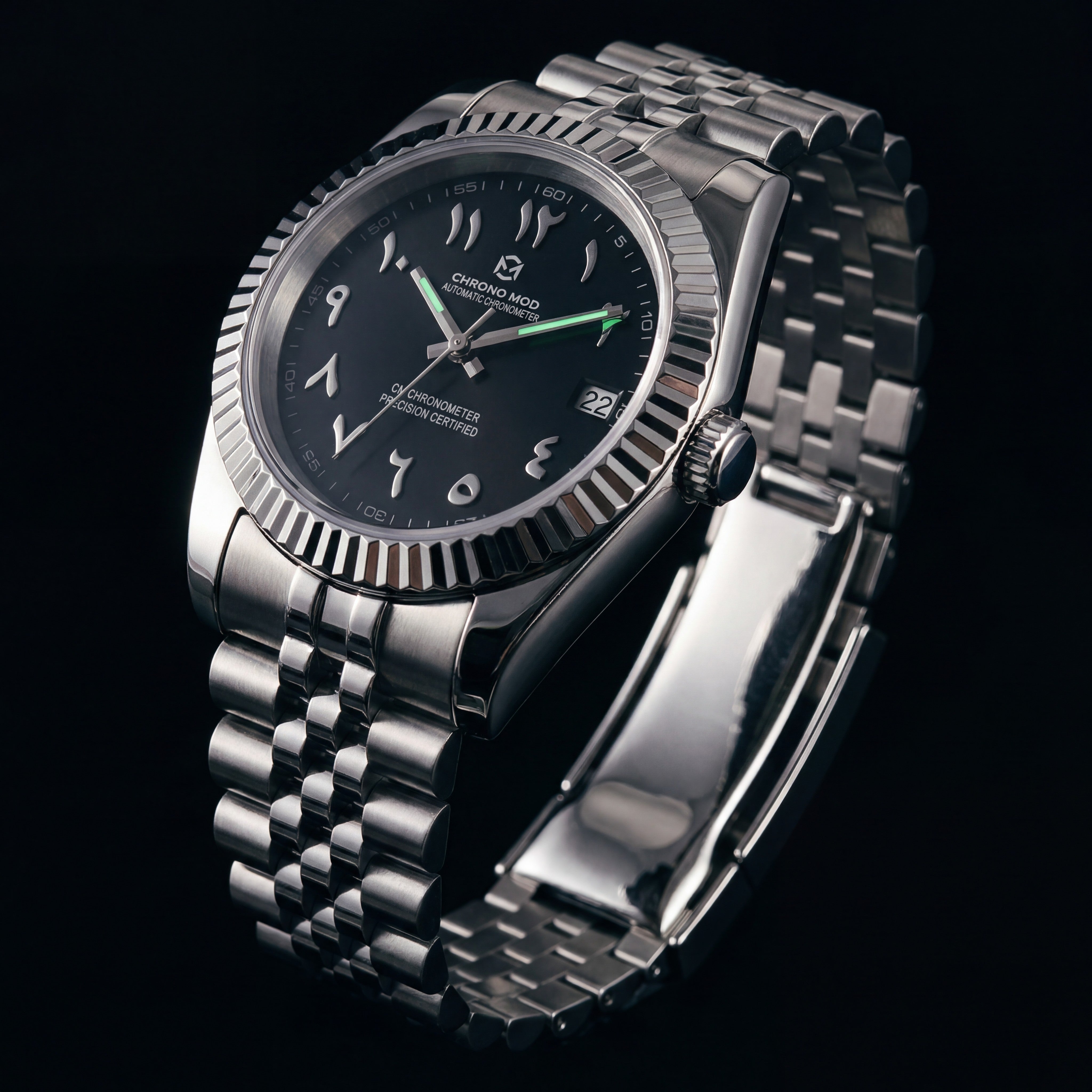 Classic Date – Black Arabic Dial Professional Chrono Mod