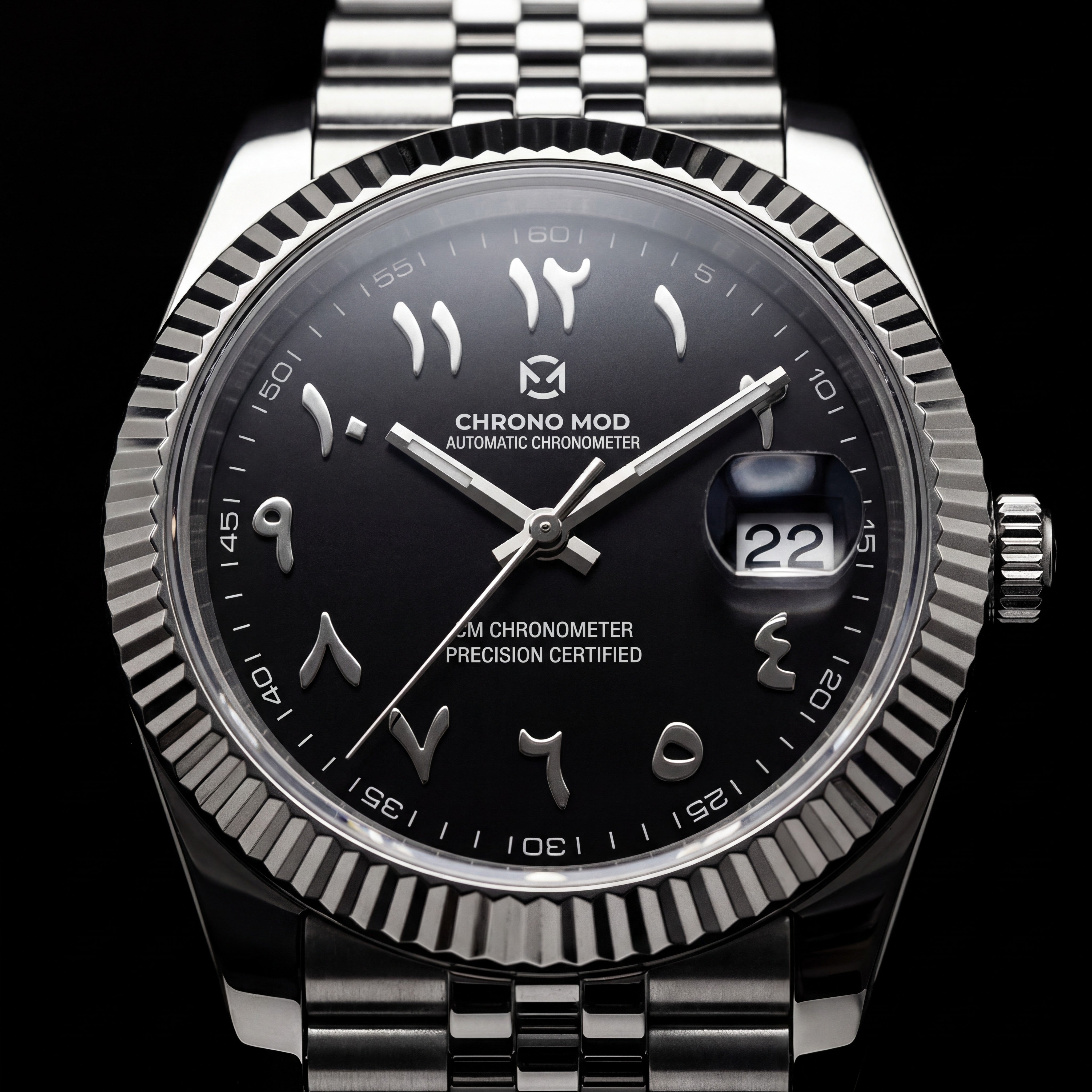 Classic Date – Black Arabic Dial Professional Chrono Mod