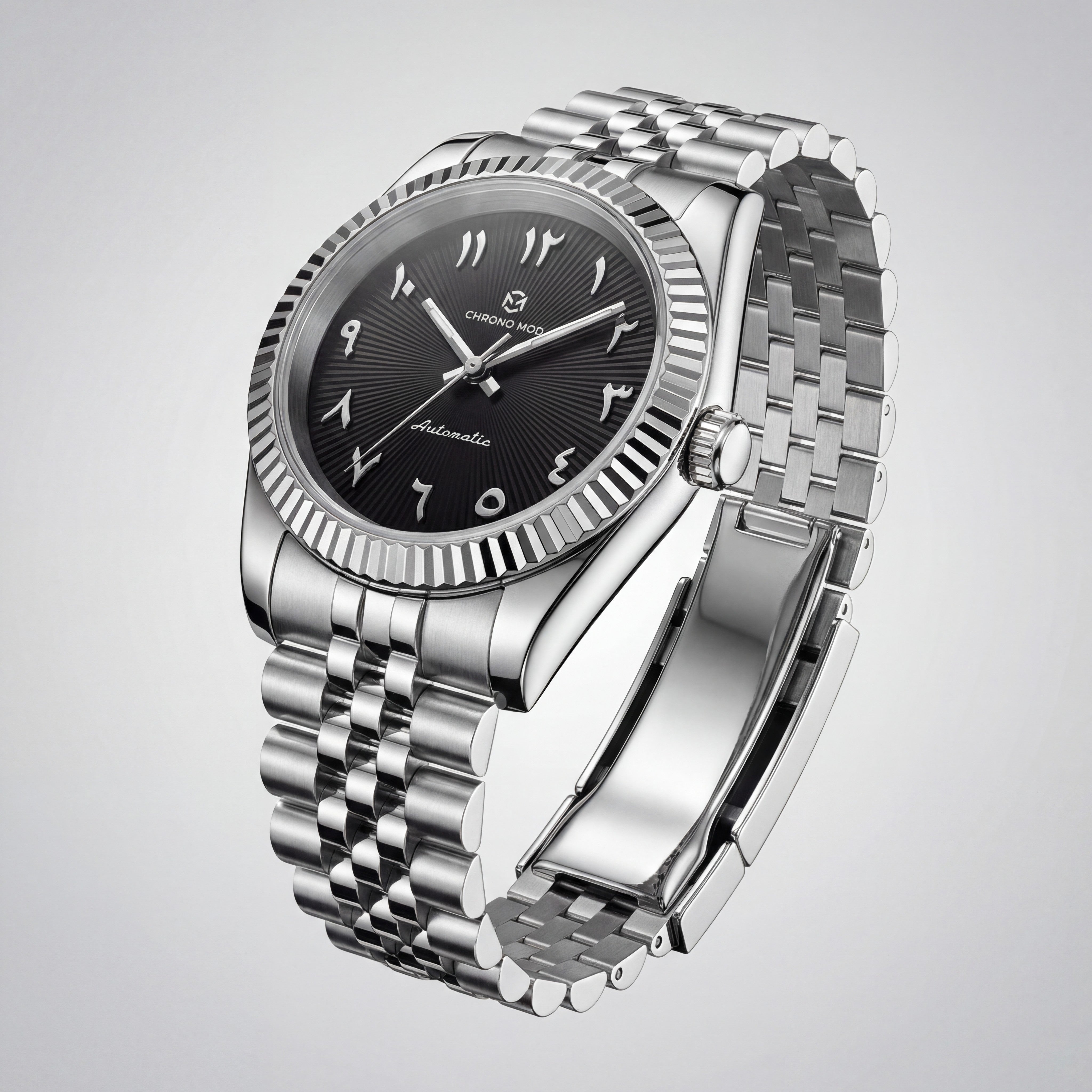 Classic Date – Black Arabic Dial Chrono Mod