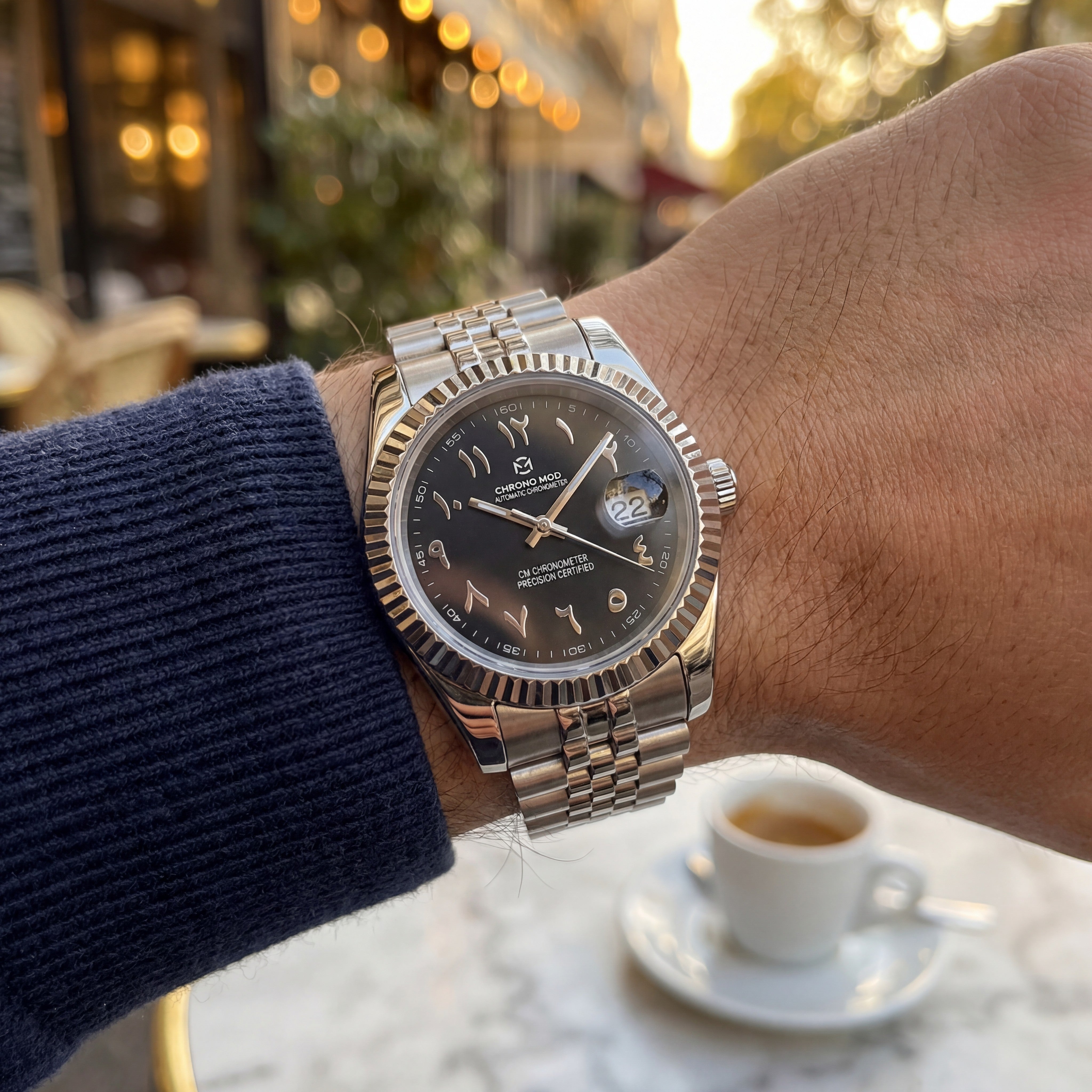 Classic Date – Black Arabic Dial Professional Chrono Mod