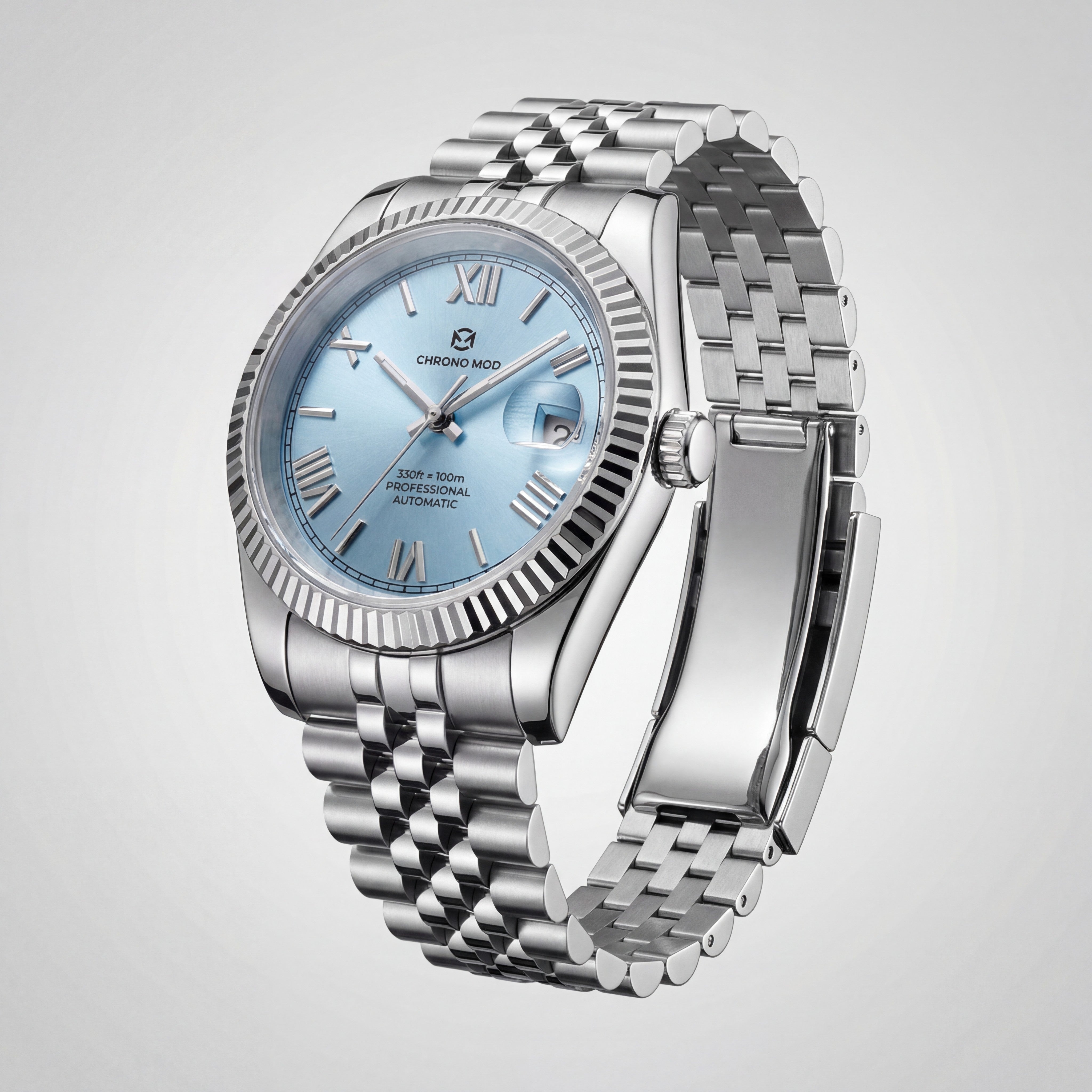 Classic Date – Light Blue Roman Dial Chrono Mod