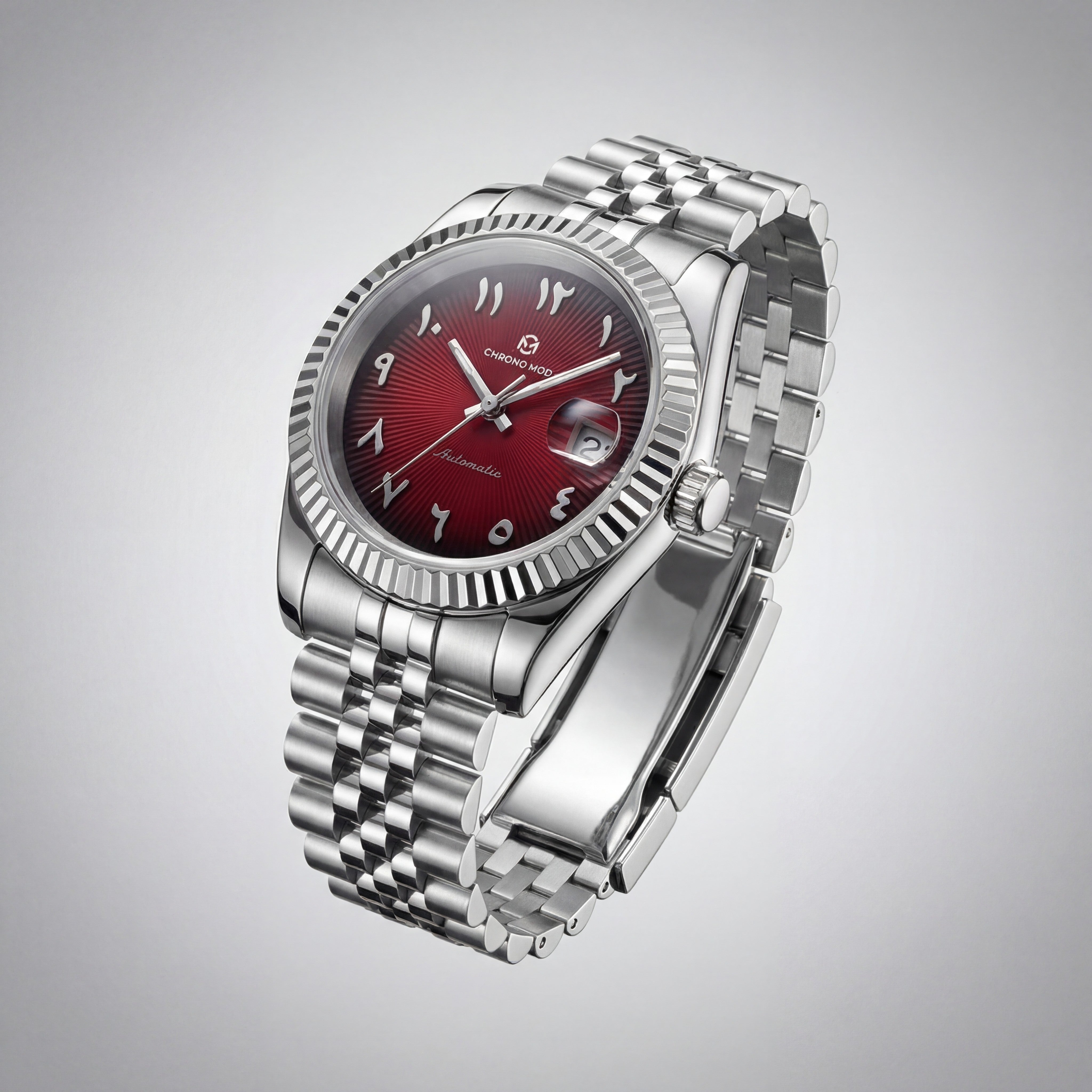 Classic Date – Red Arabic Dial Chrono Mod