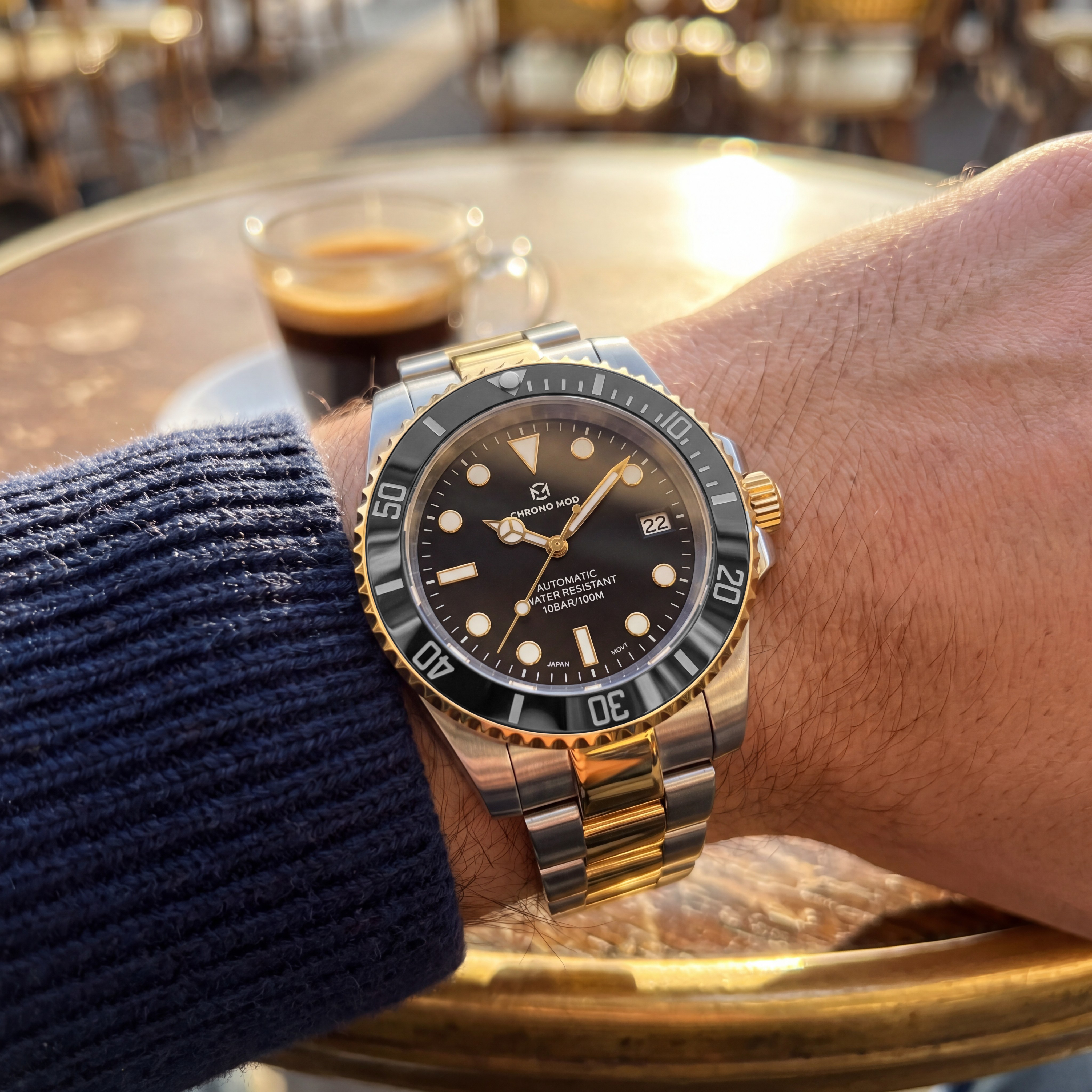 DeptMaster – Buceador Black Rolesor Oro