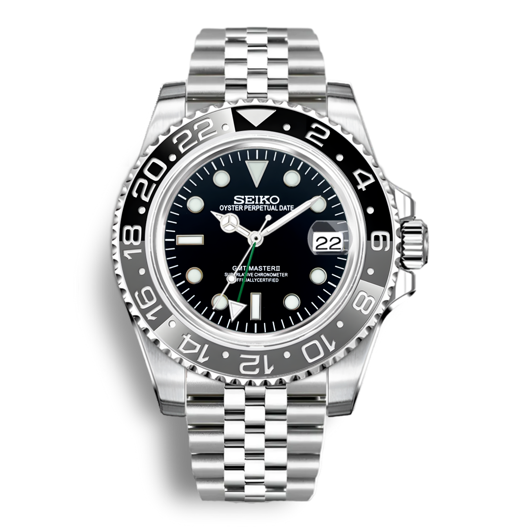 Seiko Mod GMT | Noir et gris