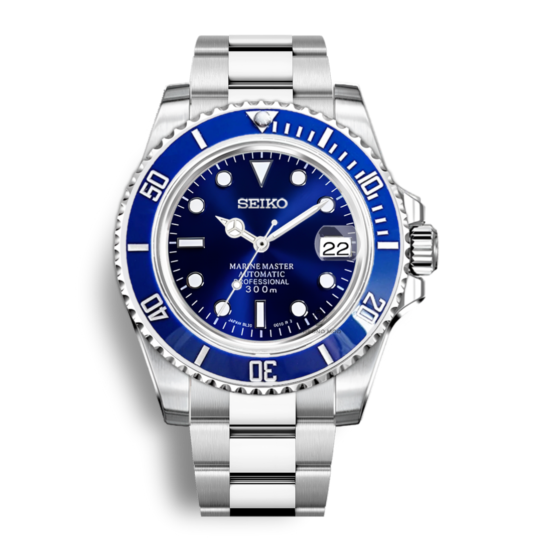 Seiko Mod Submariner Oyster | Blue