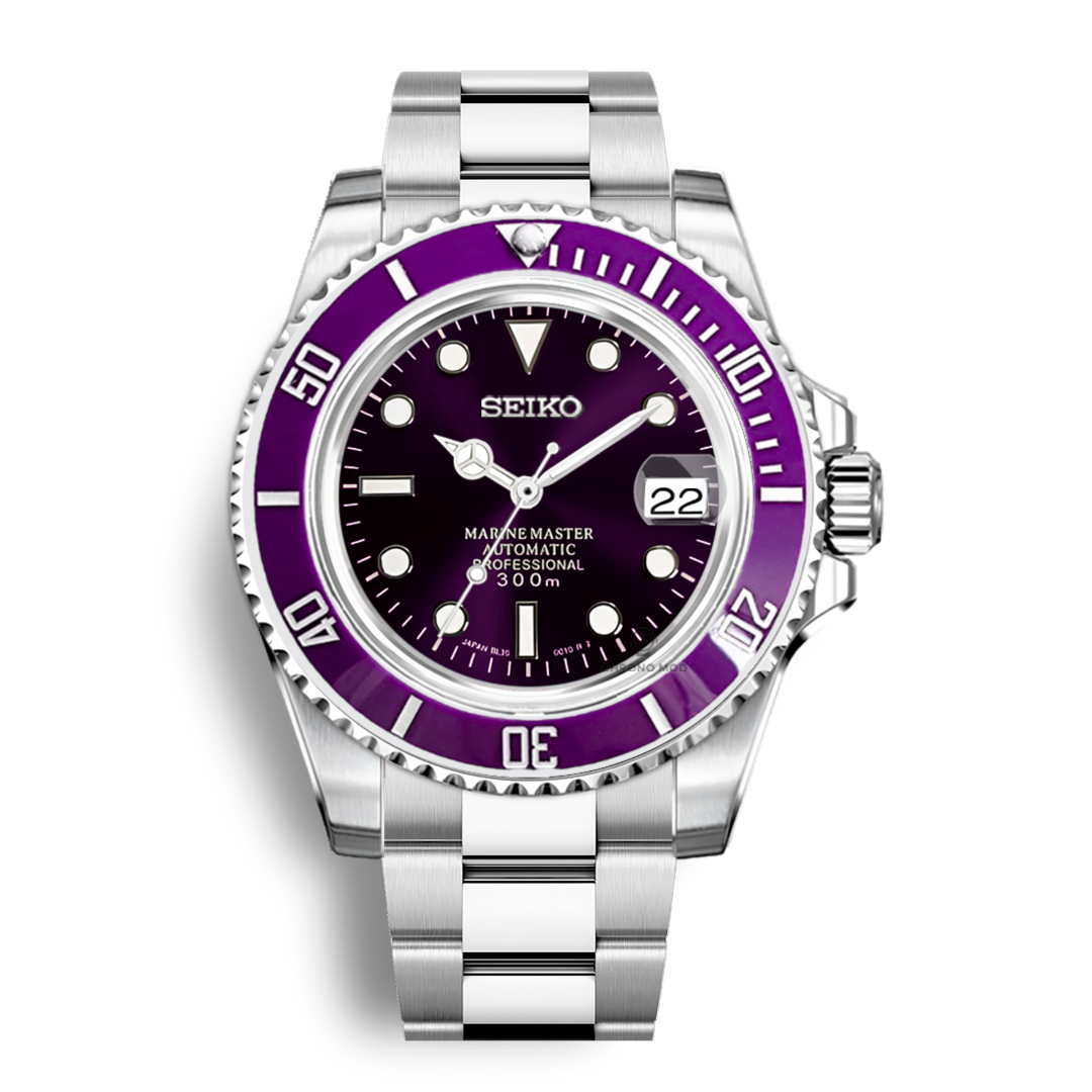 Seiko Mod Submariner Oyster | Purple
