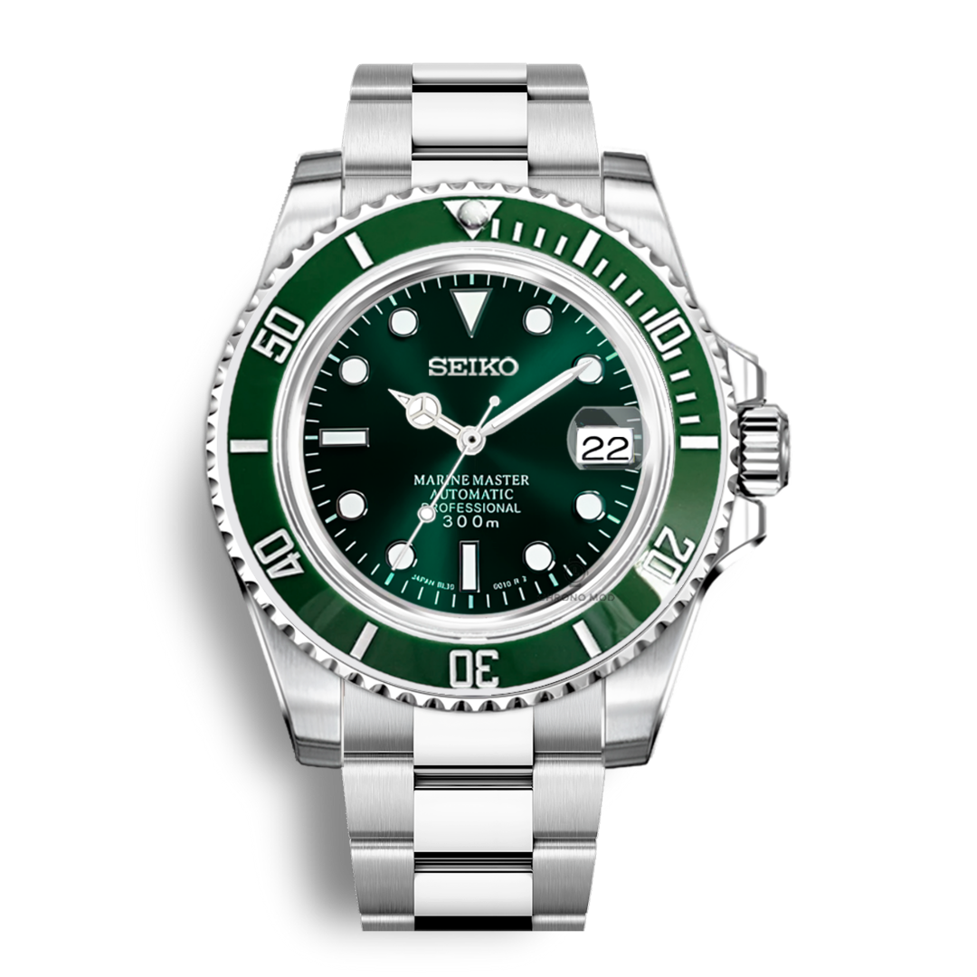 Seiko Mod Submariner Oyster | Green