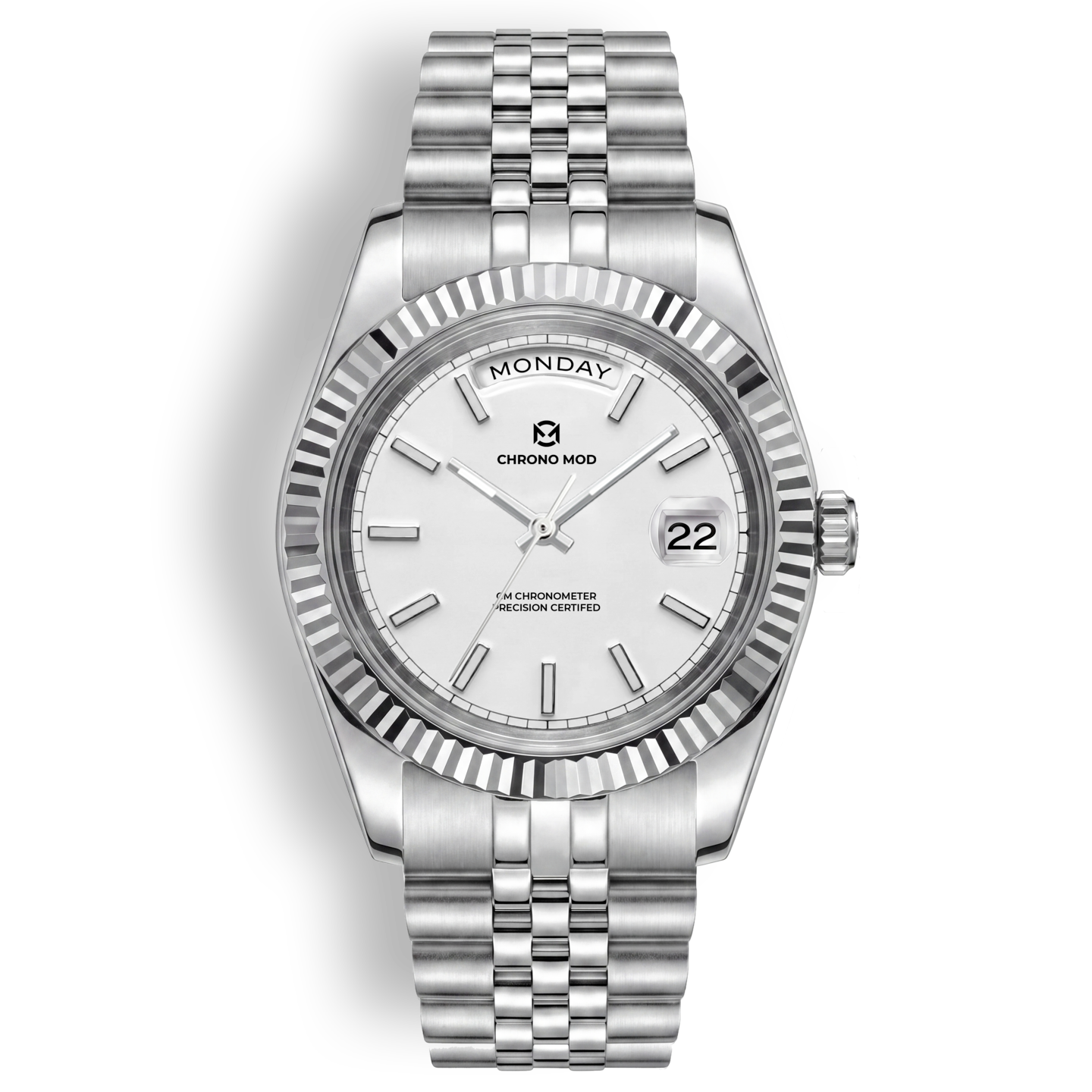 Classic Date – Day-Date Sunburst blanco