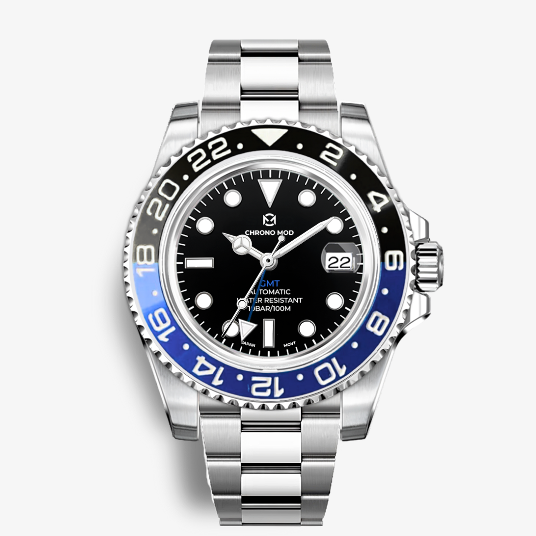 GMT Dual Time Oyster – Black & Blue Chrono Mod